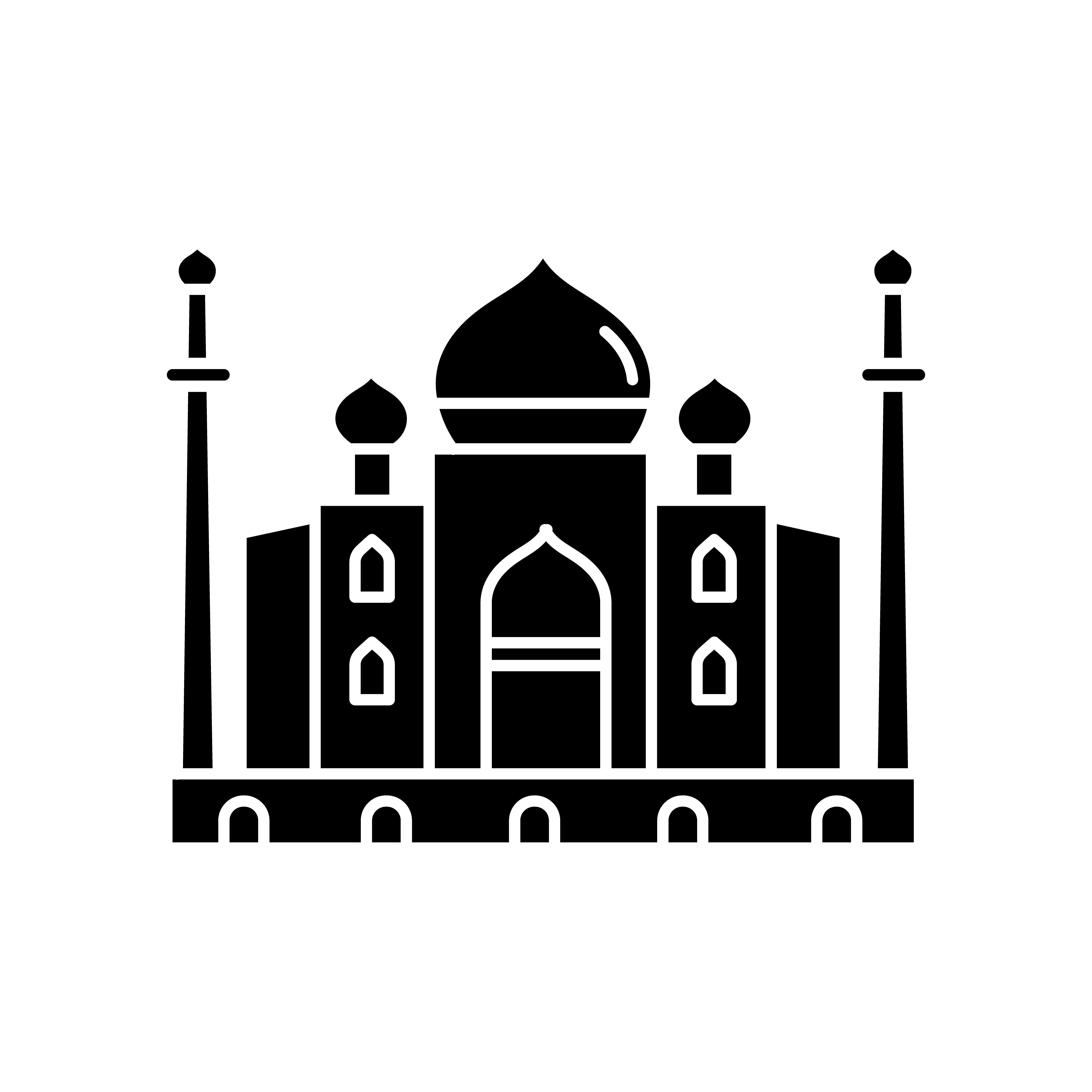 Taj Mahal black glyph icon By bsd studio | TheHungryJPEG