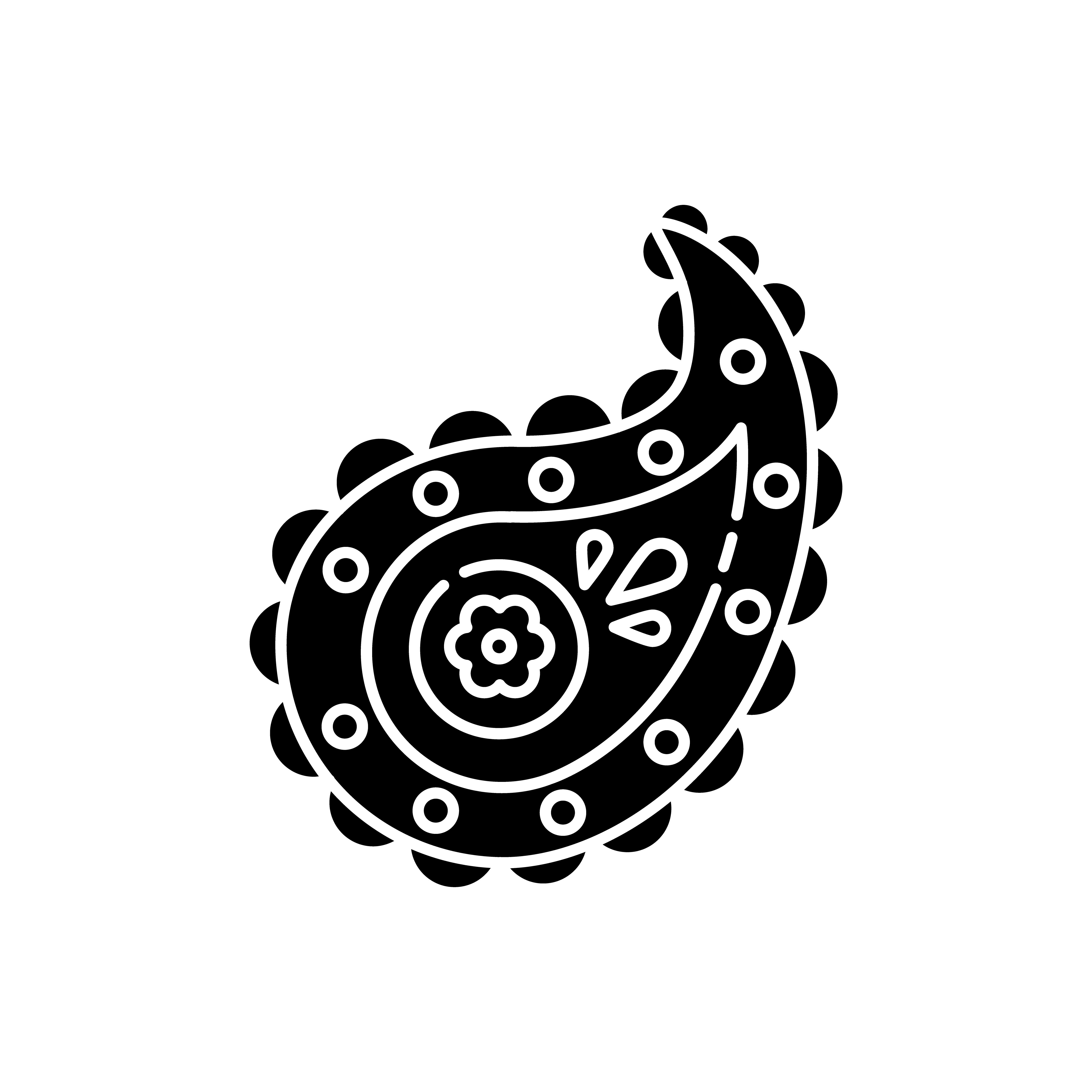Paisley pattern black glyph icon By bsd studio | TheHungryJPEG