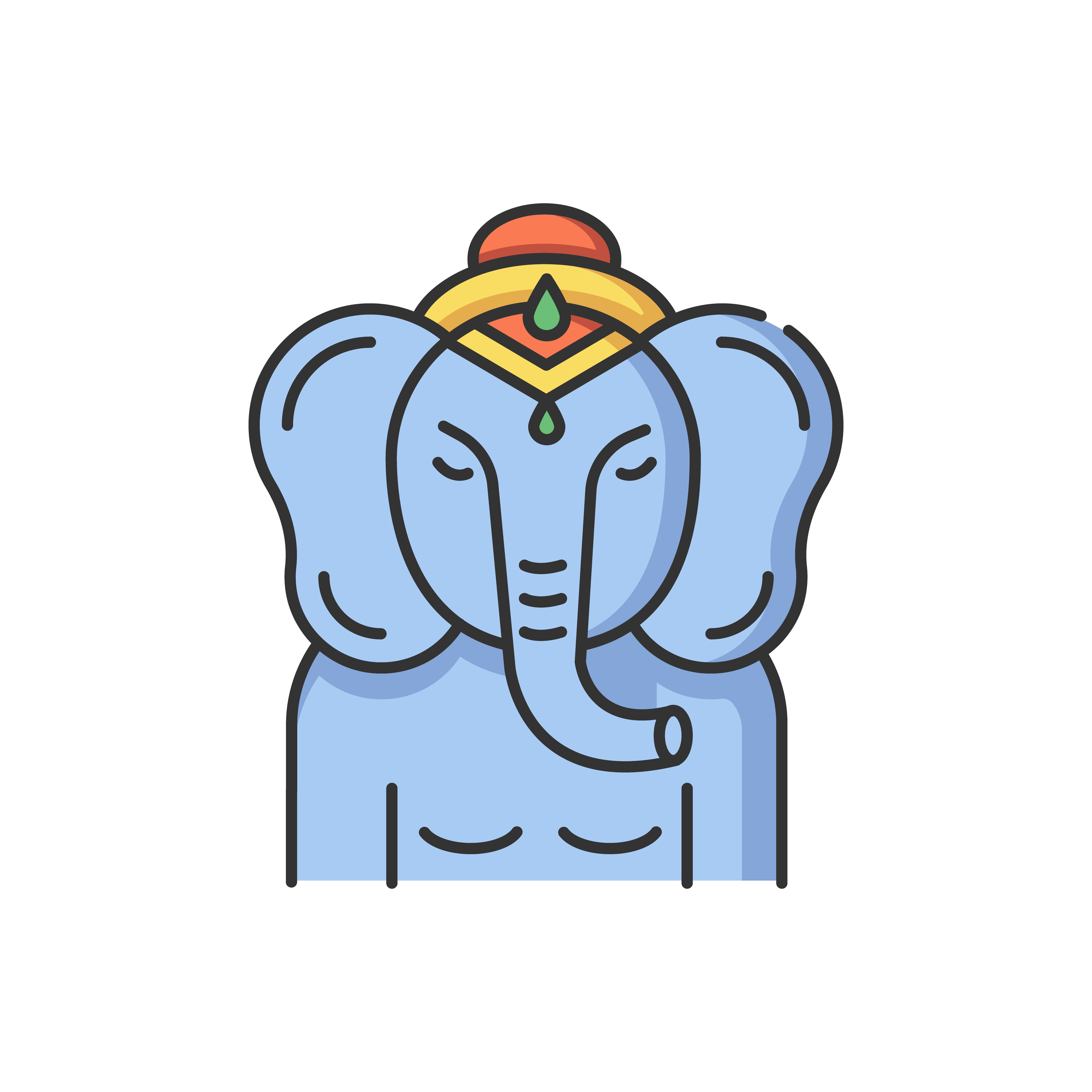 Lord Ganesha RGB color icon By bsd studio | TheHungryJPEG