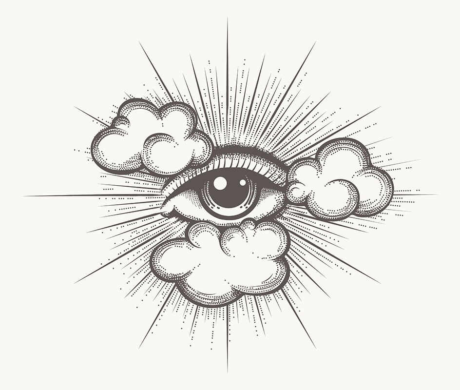 Eye of God Providence engraving Tattoo. Vector illustration. By ...