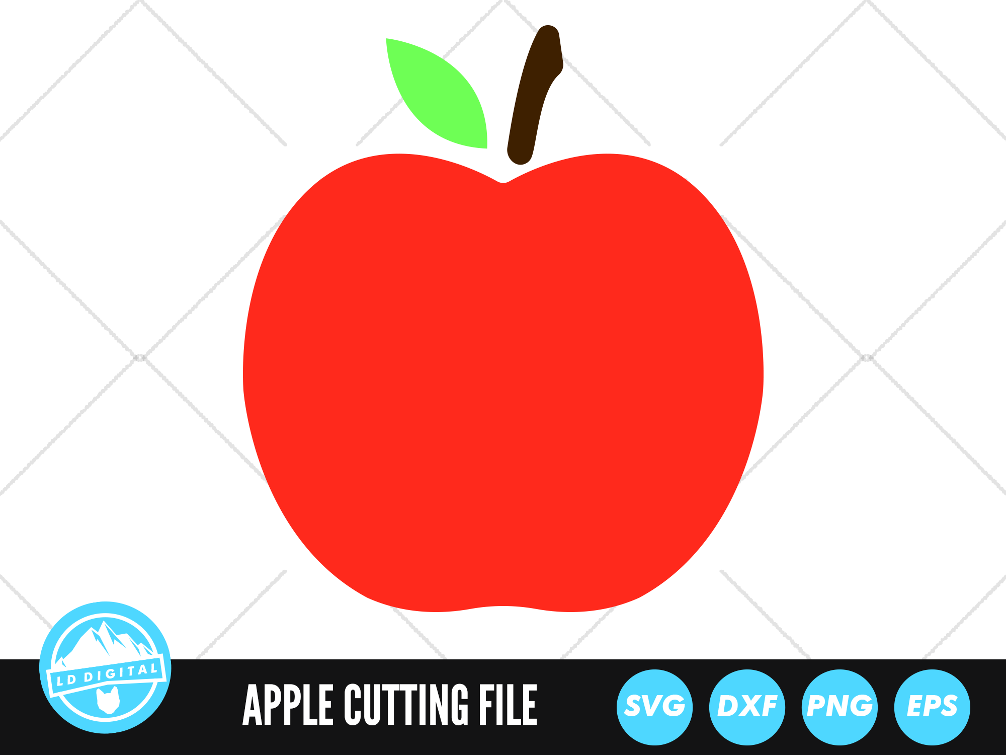 Red Apple Svg, Apple Clipart, Teacher Svg, School Svg, Silhouette