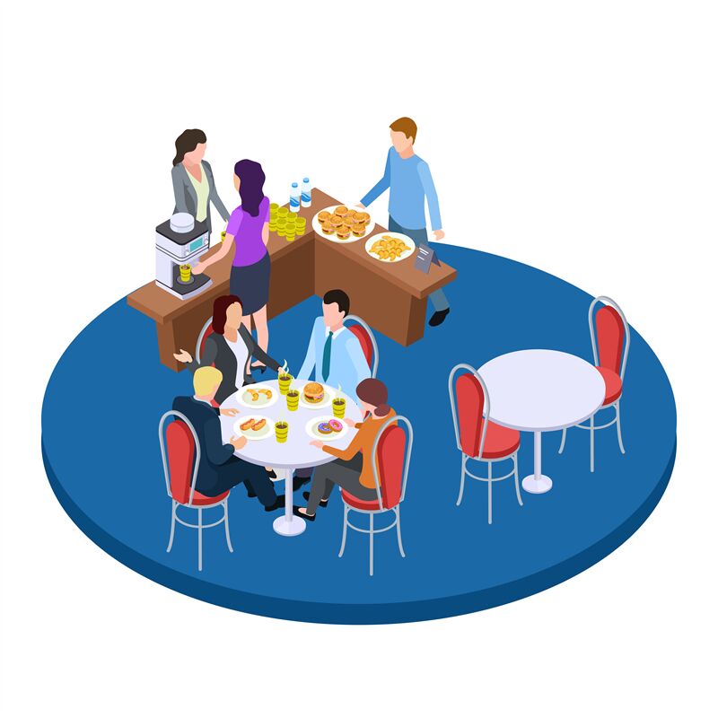 Business people on a coffee break isometric vector illustration By ...