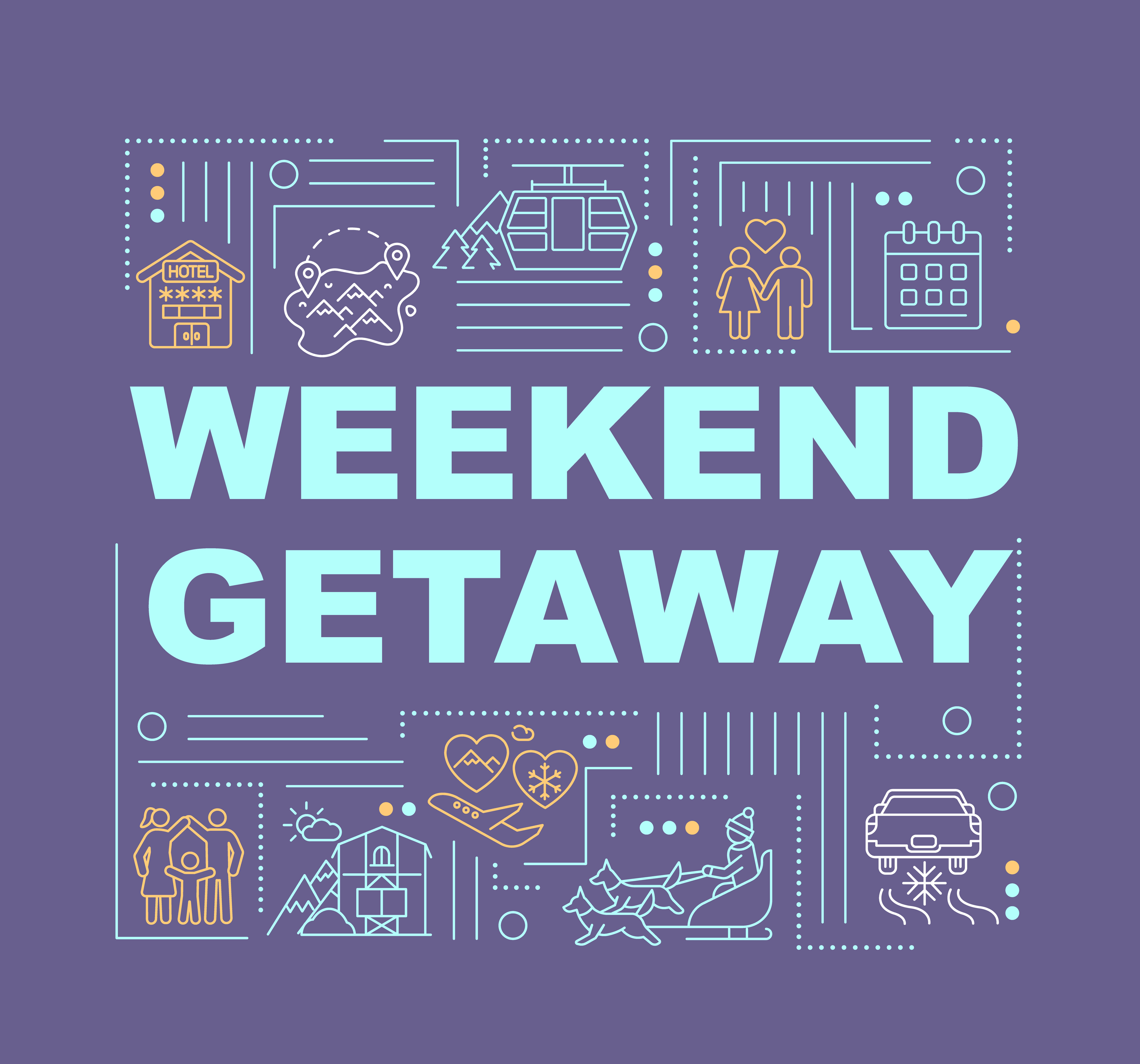 Weekend getaway word concepts banner By bsd art factory | TheHungryJPEG.com