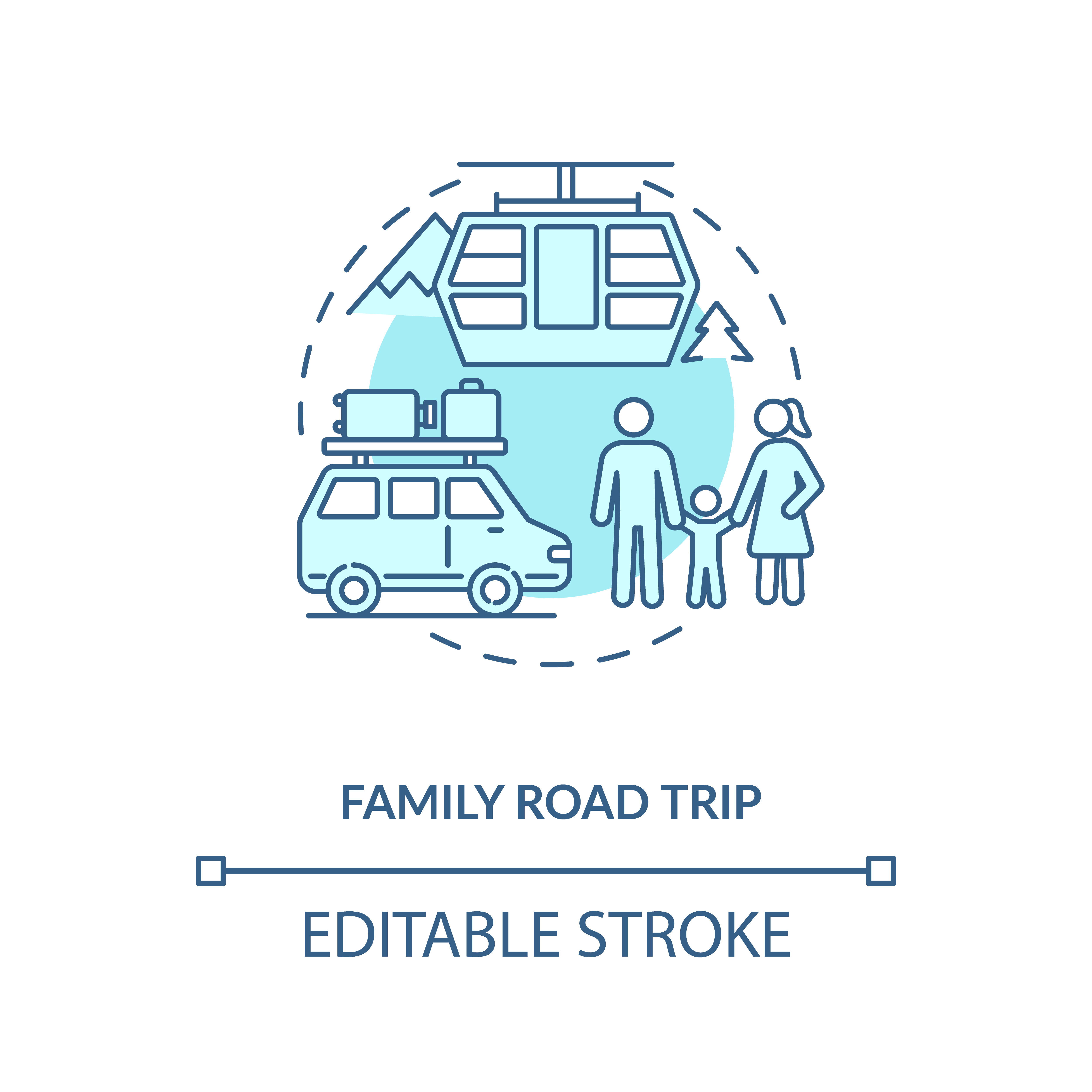 Family Road Trip Concept Icon By Bsd Art Factory Thehungryjpeg Com