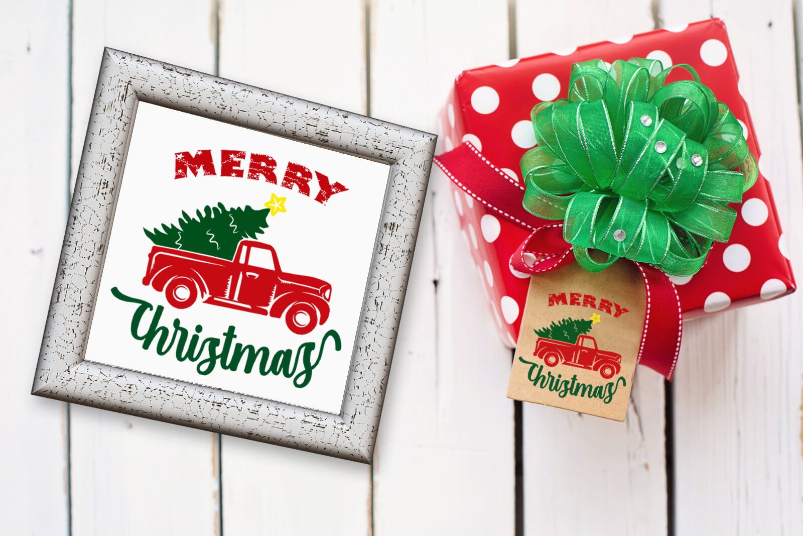 Merry Christmas Retro Truck SVG, Clipart Design Elements By Mandala Creator  | TheHungryJPEG