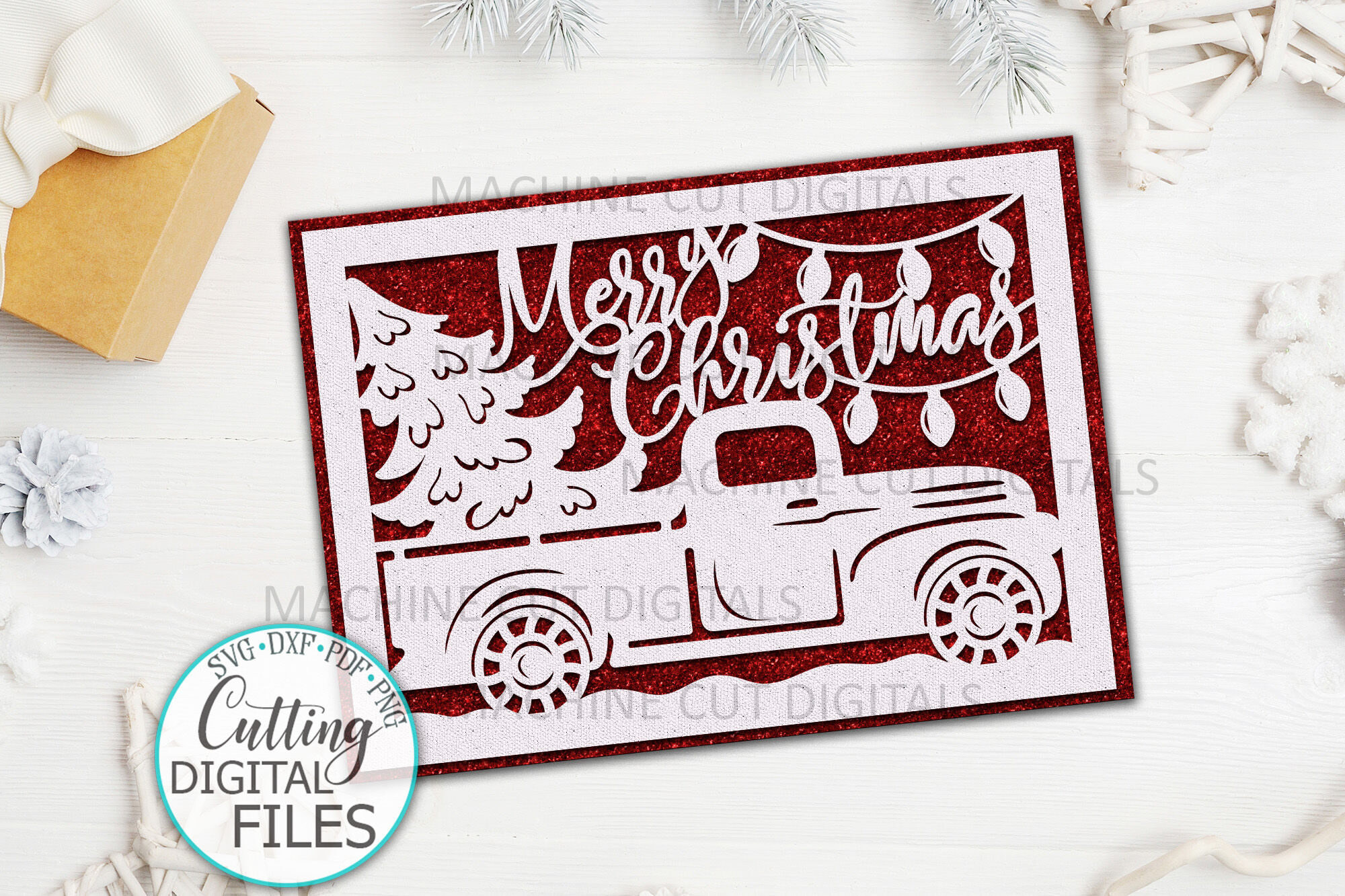 Download Merry Christmas card papercut svg laser cut cricut ...