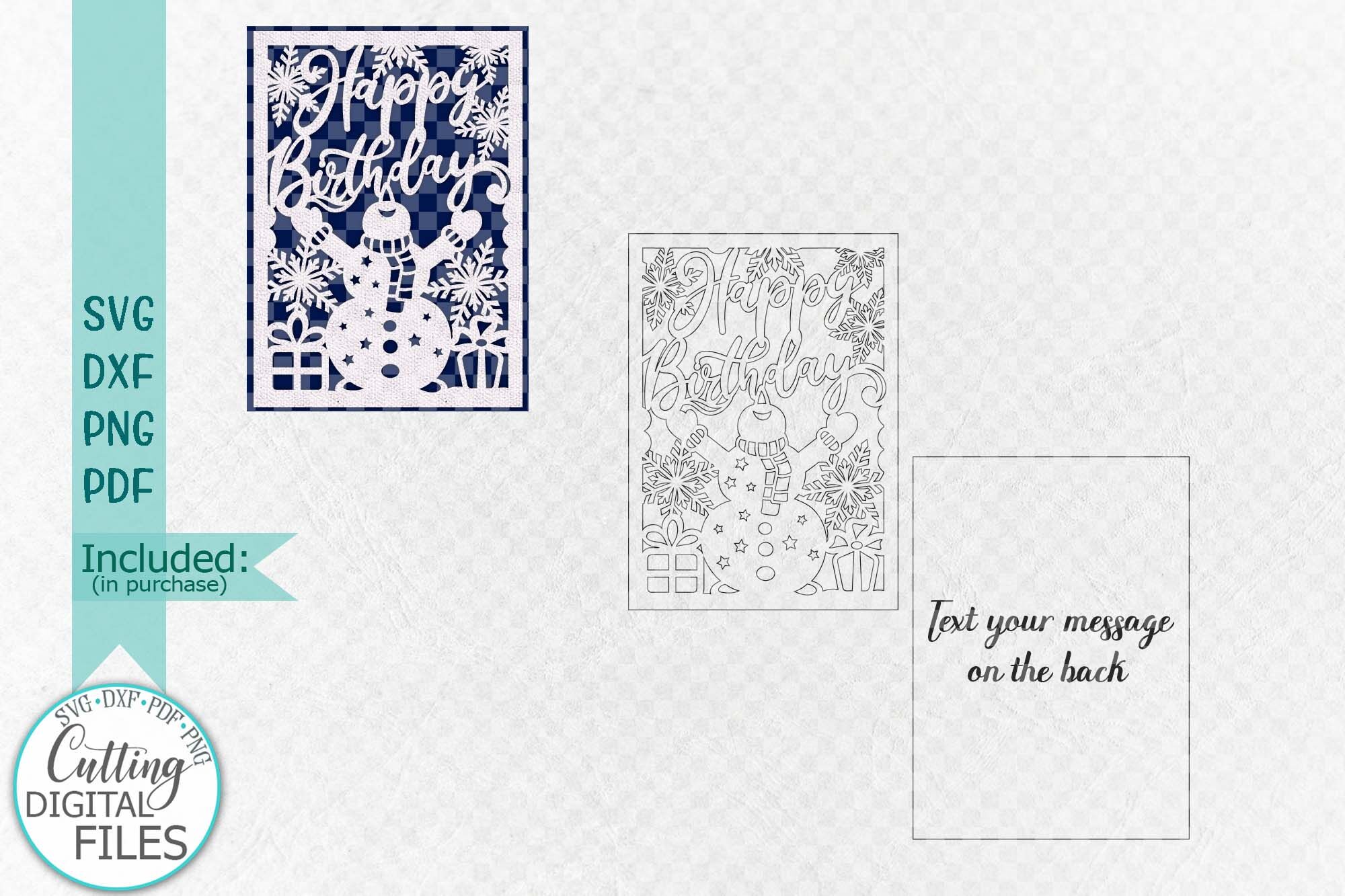 Download Winter Birthday Card Papercut Svg Laser Cut Cricut Template By Kartcreation Thehungryjpeg Com