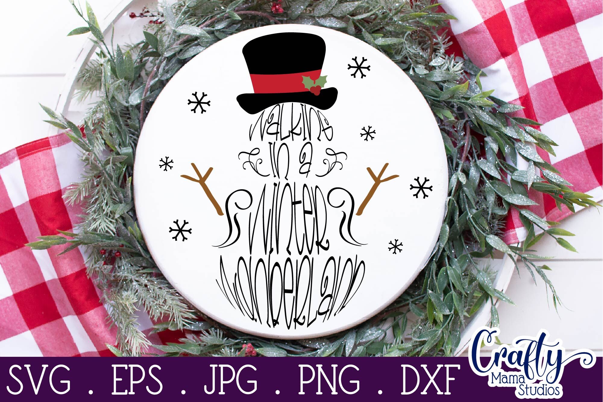 Download Christmas Svg Walking In A Winter Wonderland Svg Round Svg By Crafty Mama Studios Thehungryjpeg Com