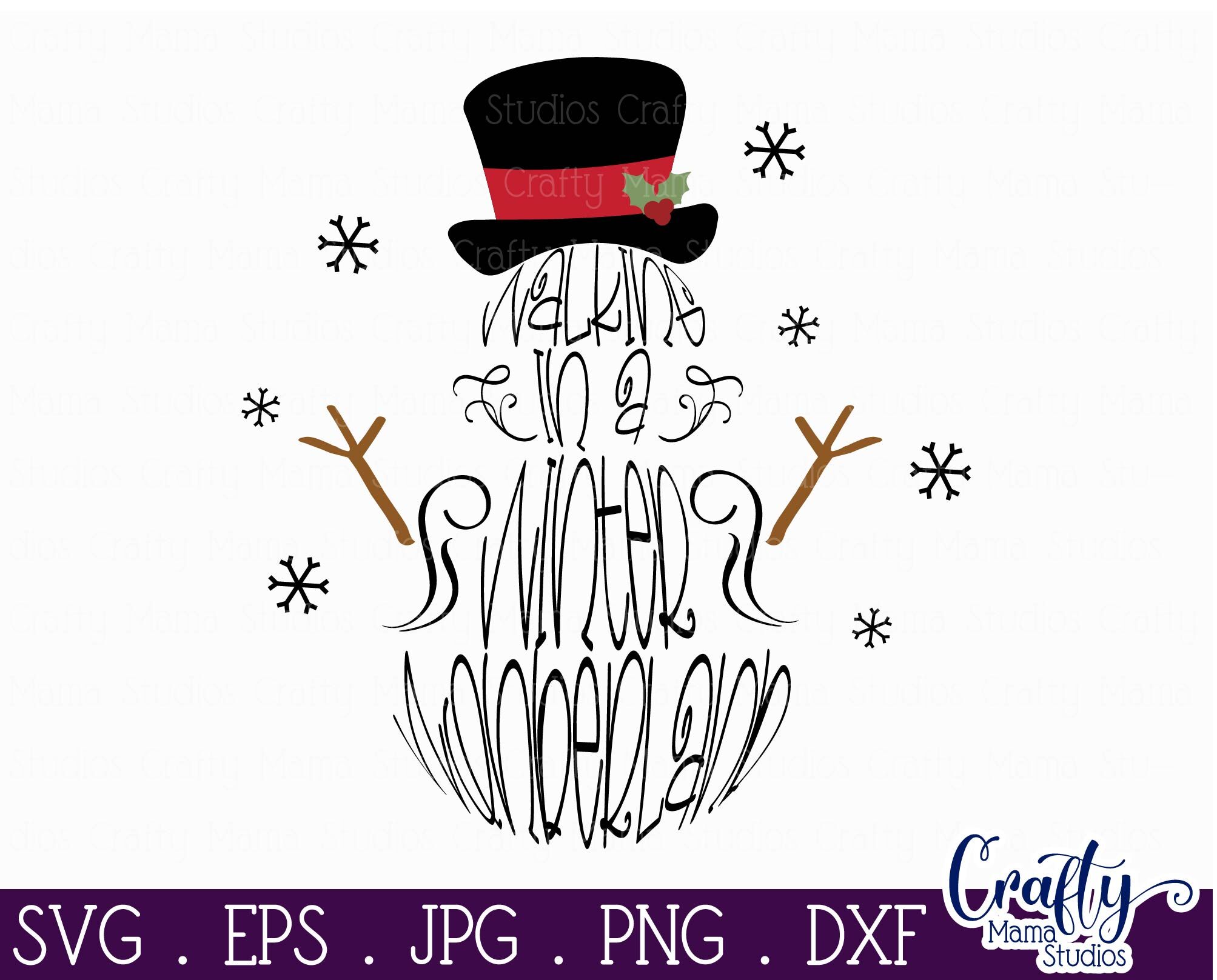 Download Christmas Svg Walking In A Winter Wonderland Svg Round Svg By Crafty Mama Studios Thehungryjpeg Com