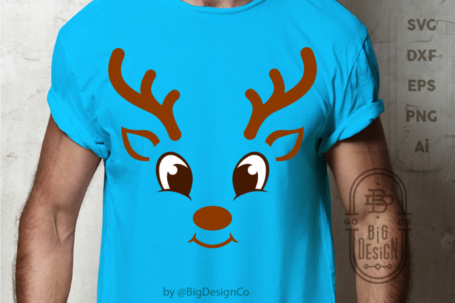 Download Christmas SVG - Baby Reindeer SVG , Cute Boy Reindeer face ...