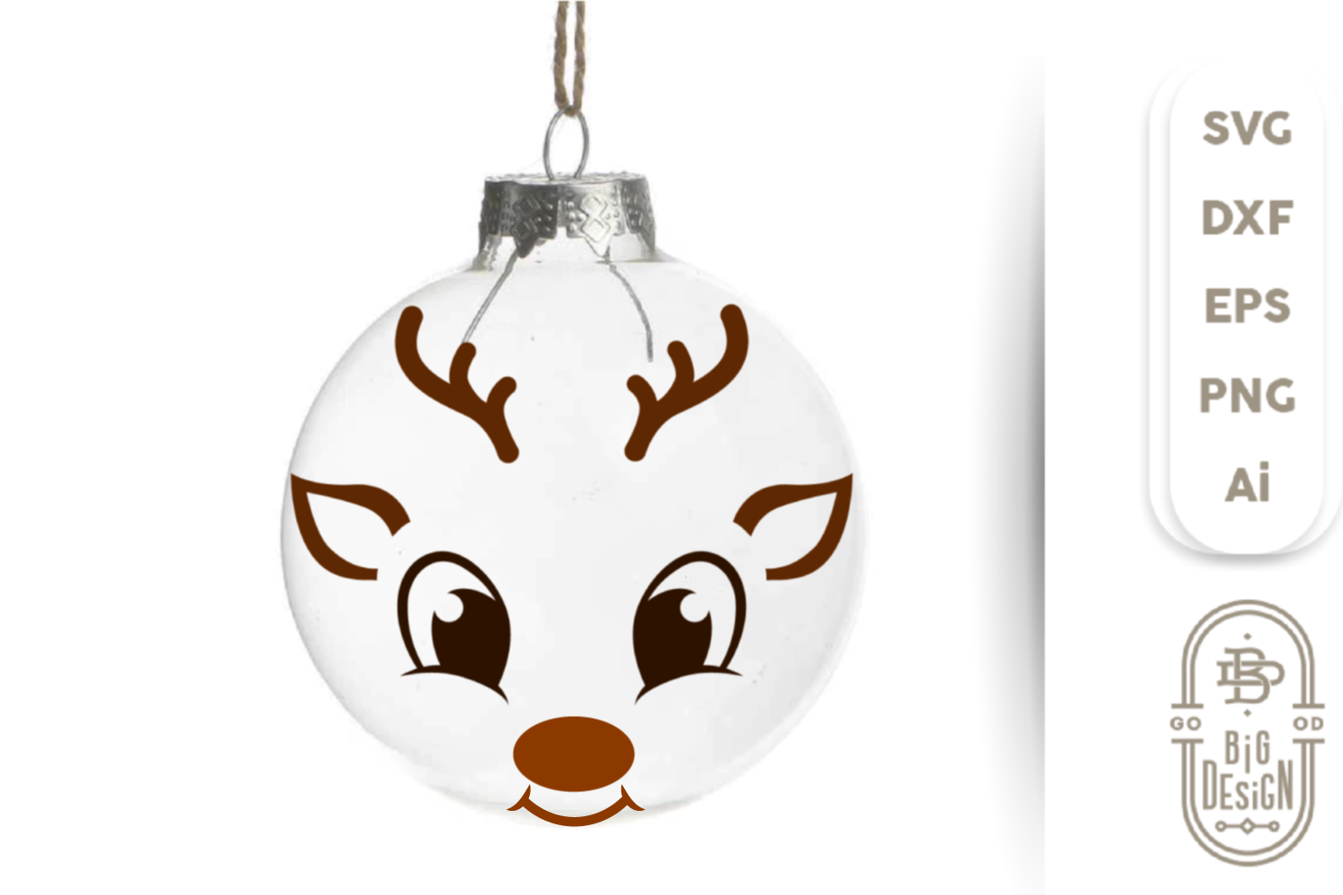 Download Christmas Svg Baby Reindeer Svg Cute Boy Reindeer Face By Big Design Thehungryjpeg Com