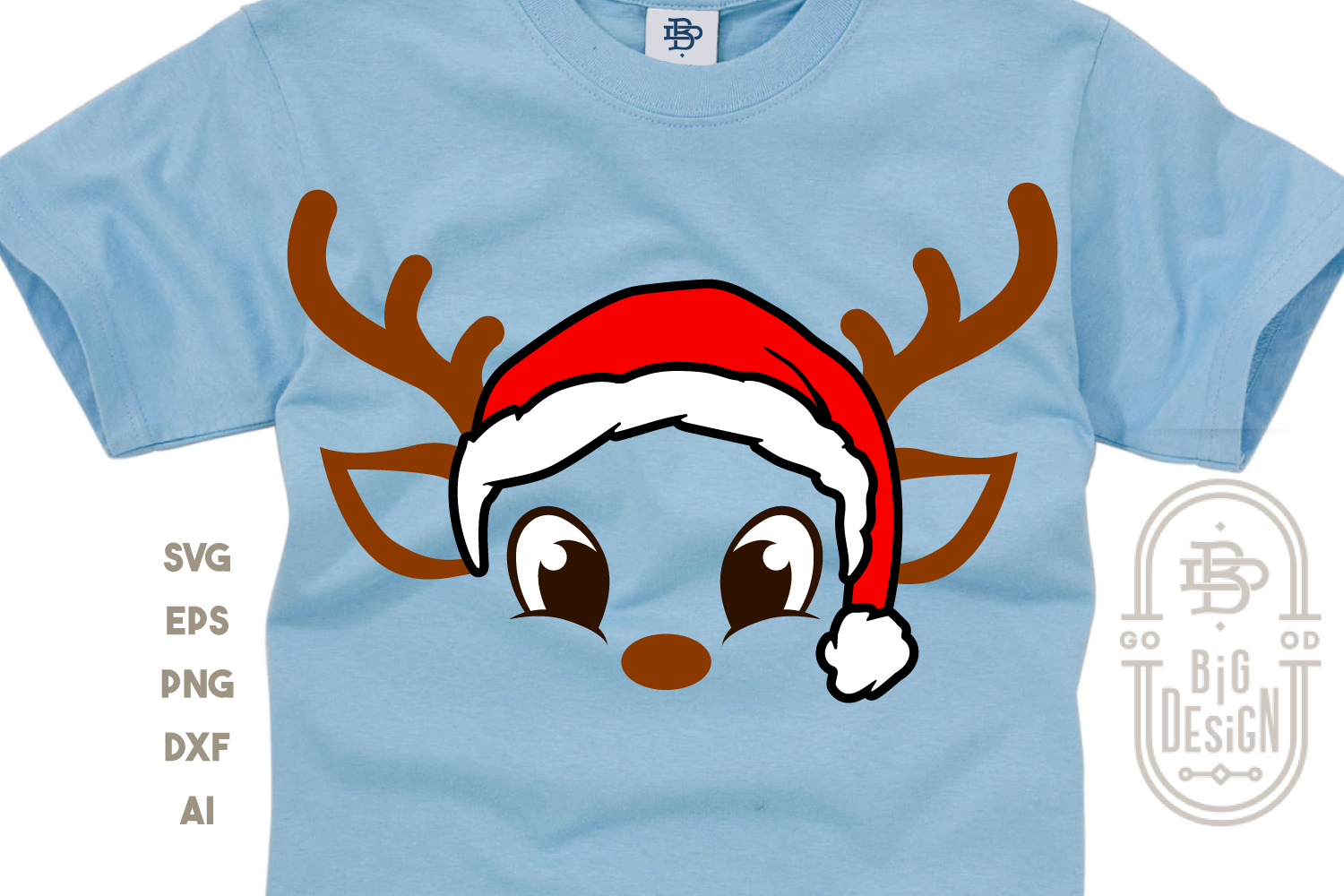 Download Christmas SVG - Reindeer SVG , Cute reindeer with Santa ...