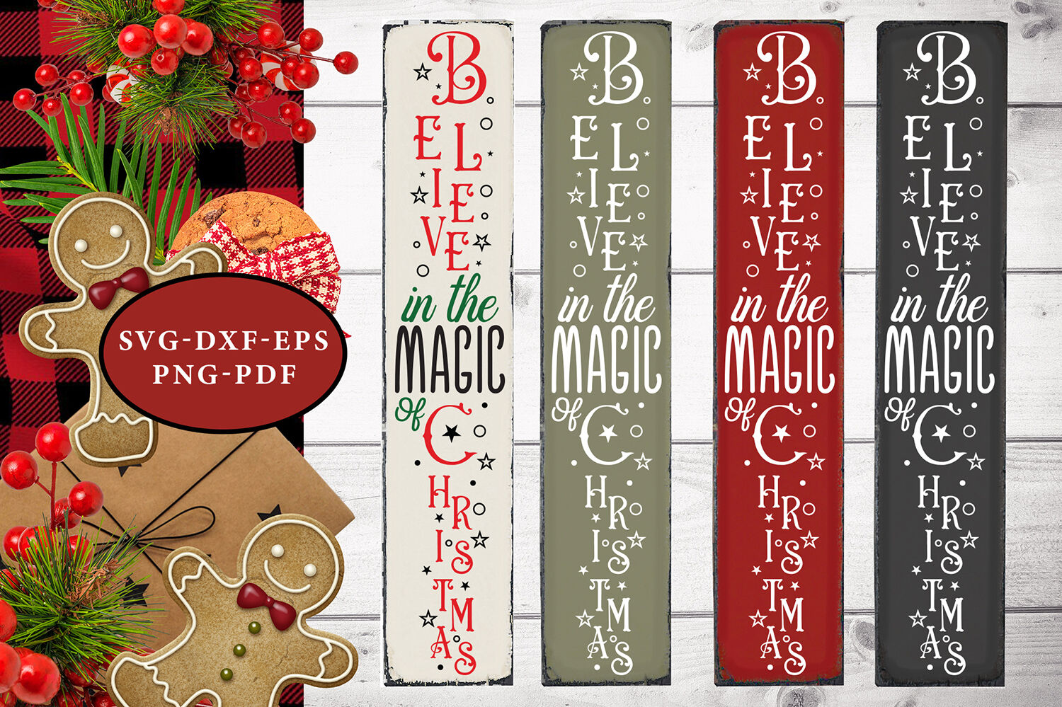 Download Christmas Vertical Sign SVG, Believe In The Magic ...