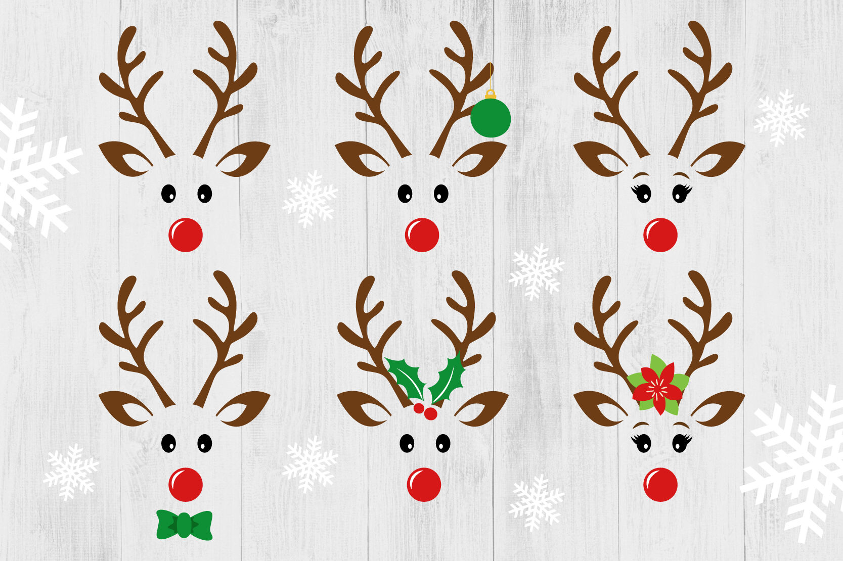 Download Cute Reindeer SVG, Reindeer Face SVG, Christmas SVG.