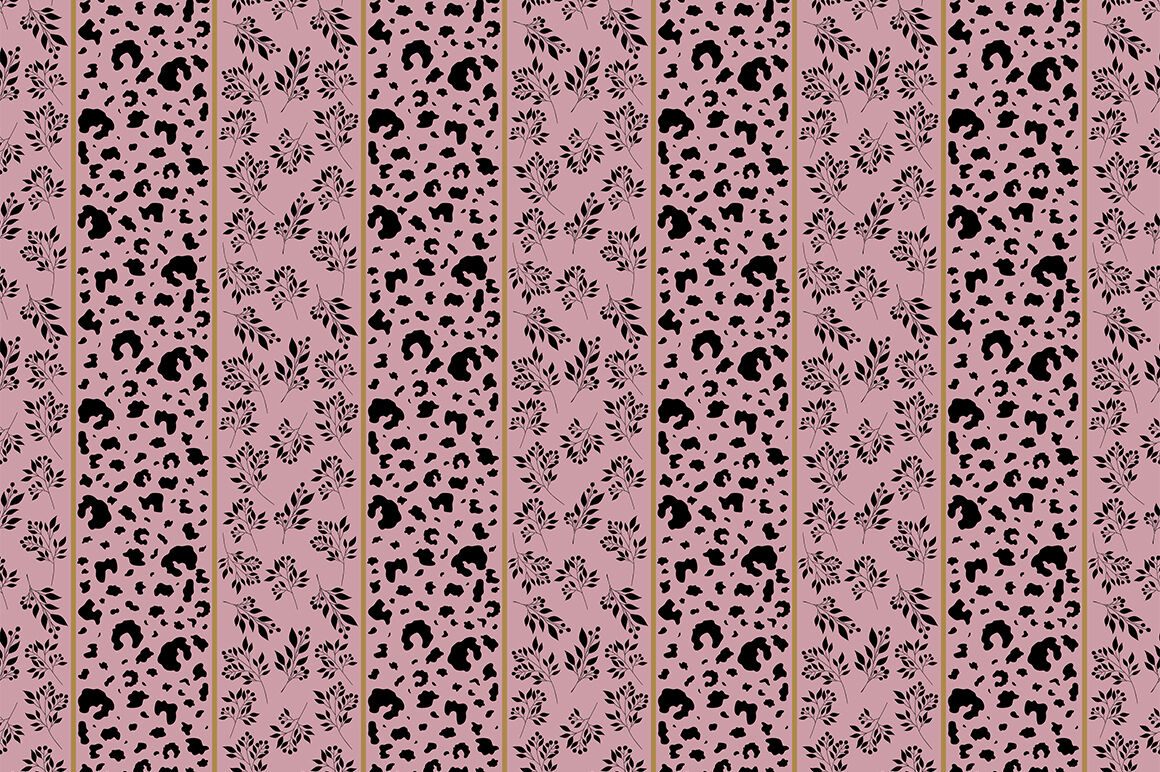 Leopard flowers seamless pattern. Flowers leopard print SVG By