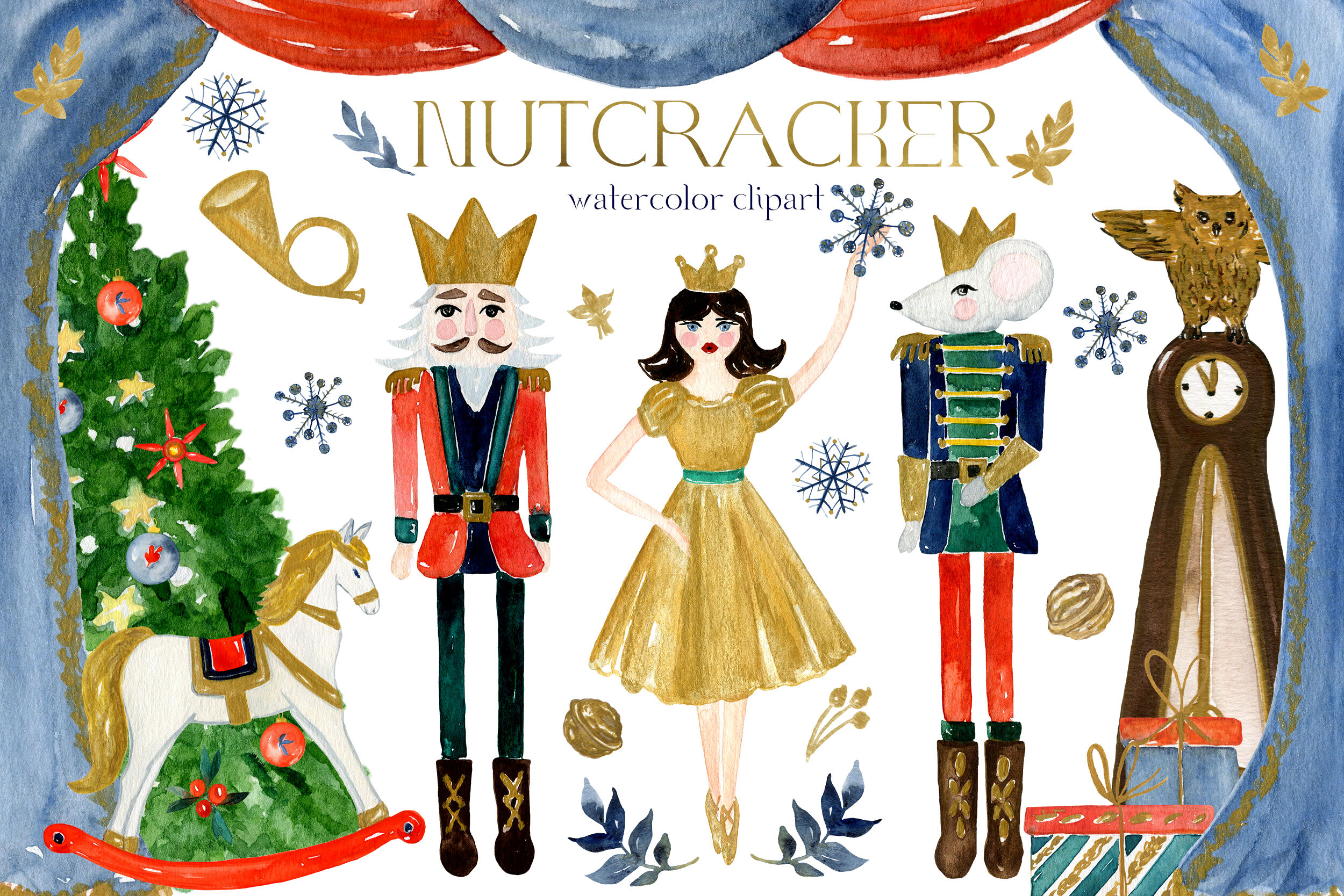 New year Winter Houses Nutcracker плакат