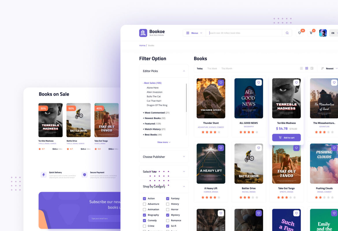 book shop web design