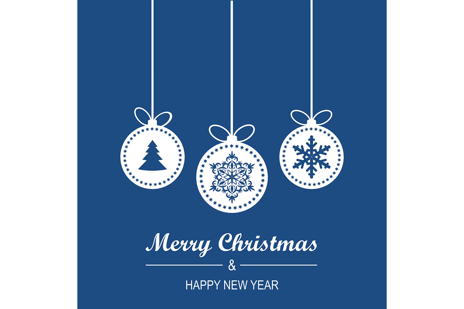 Blue Christmas and New Year Greeting Card Design By AyselZDesign