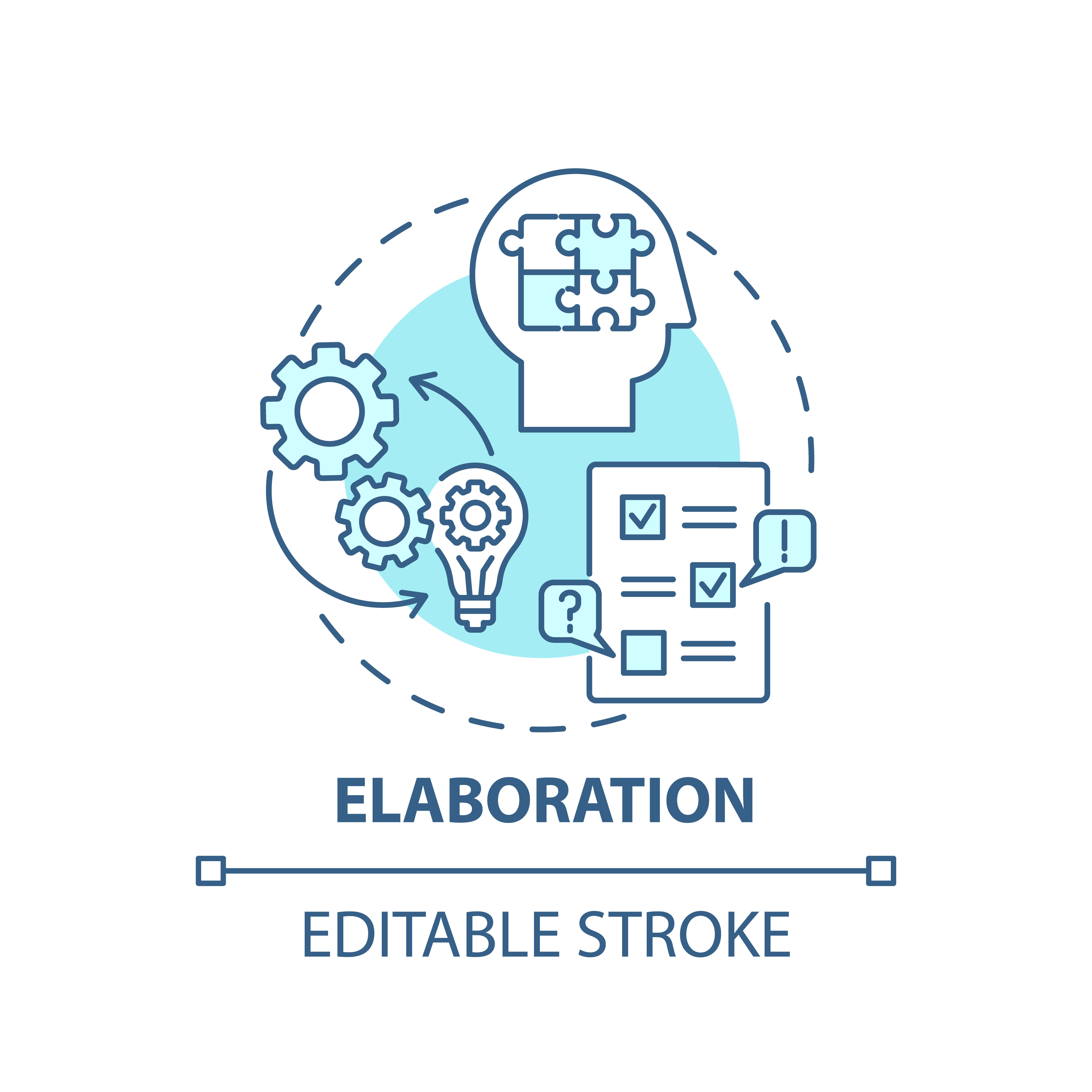 Elaboration concept icon By bsd art factory | TheHungryJPEG