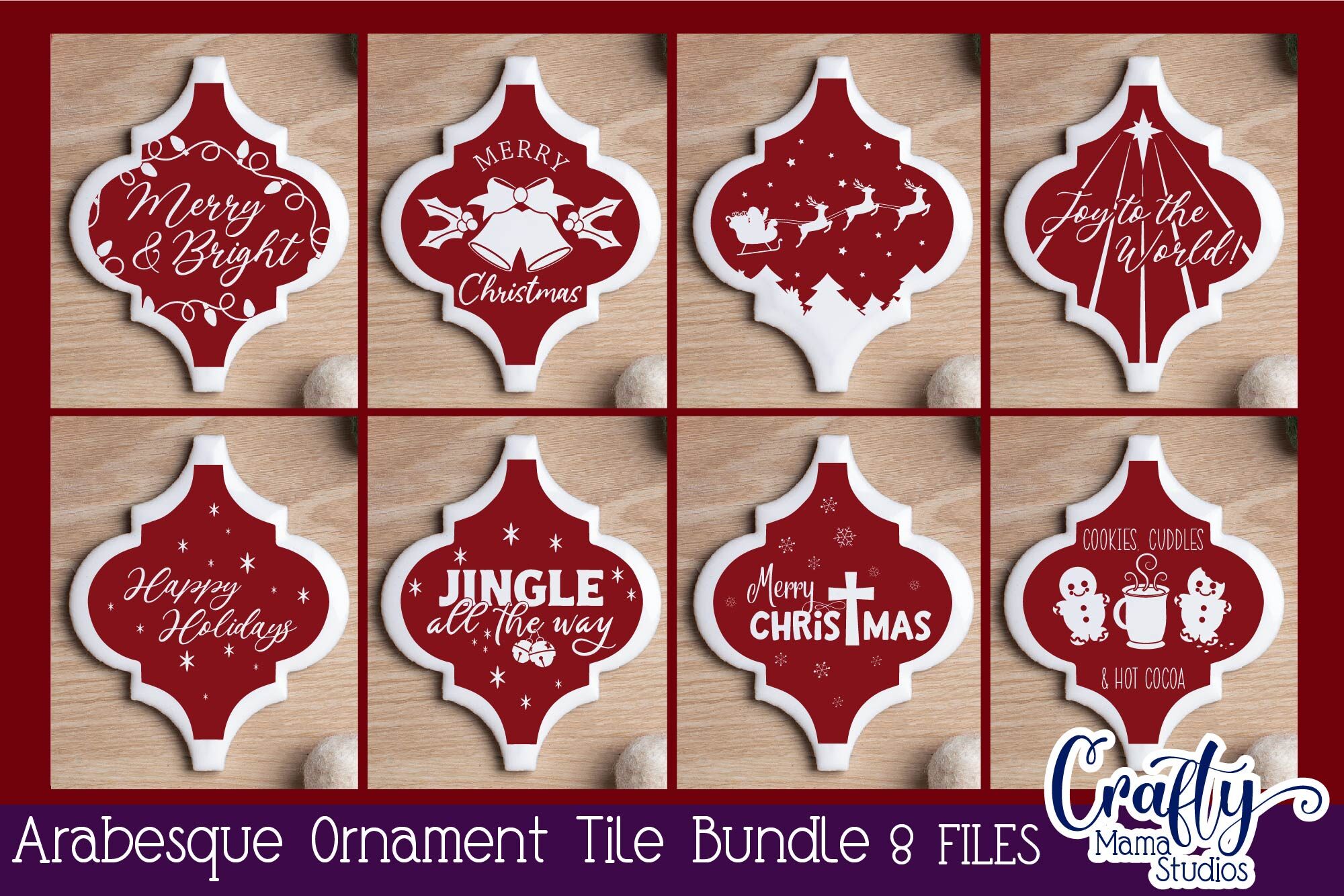 Christmas Ornament Bundle Arabesque Tile SVG File - Best All Free Fonts
