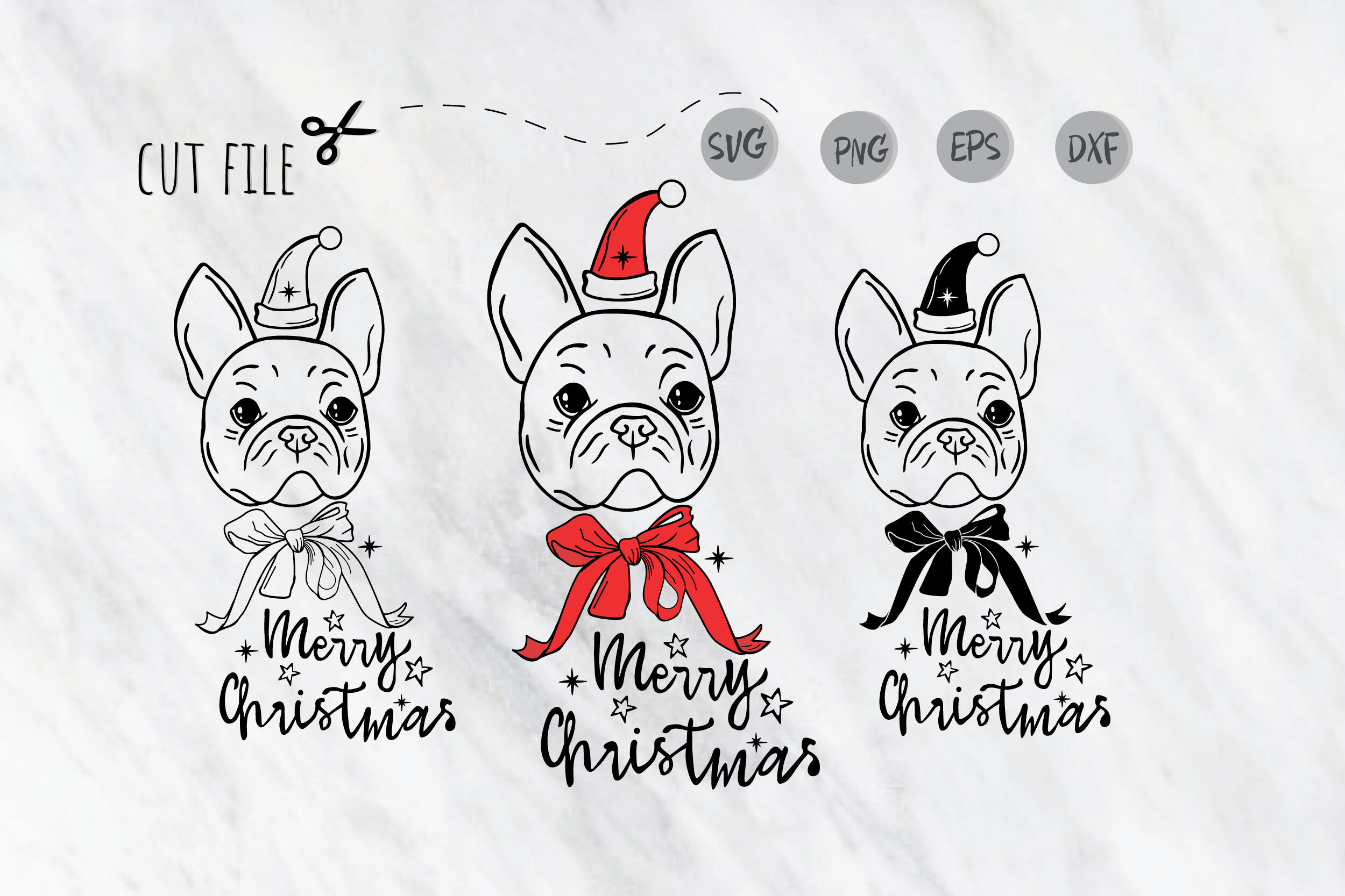 French Bulldog Svg Baby Dog Christmas Dog Santa Hat Dog By Sashaauzashop Thehungryjpeg Com