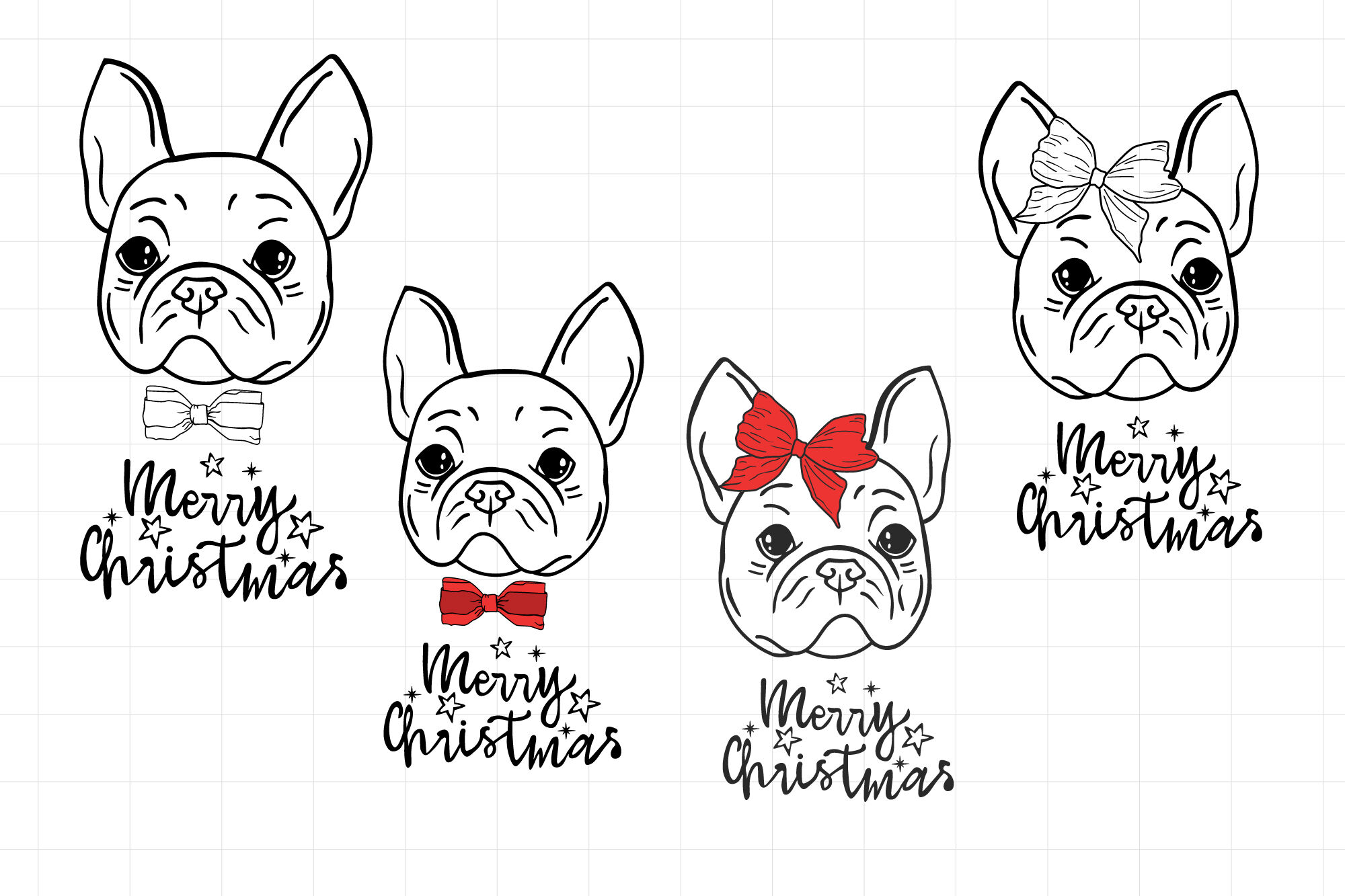 French bulldog / Christmas card with dog / billdog svg By SashaAuzaShop