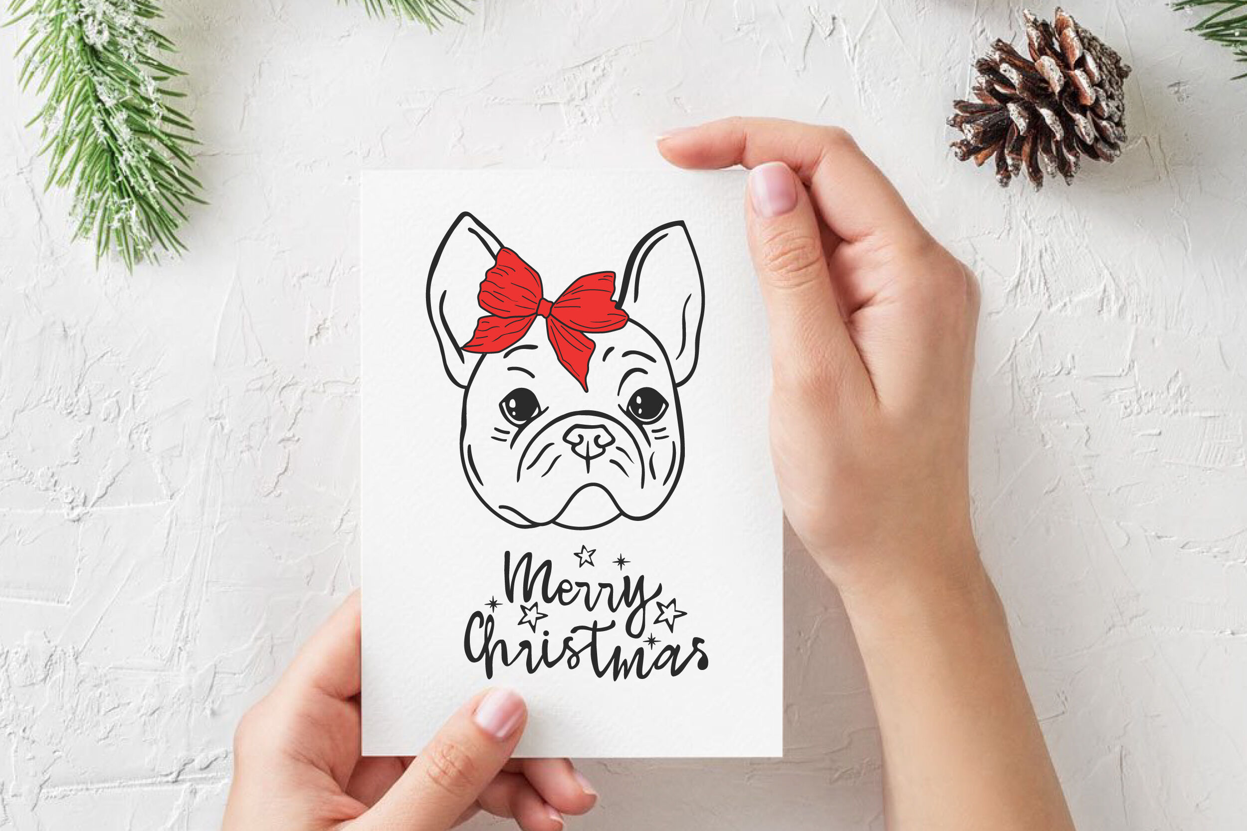 French bulldog / Christmas card with dog / billdog svg By SashaAuzaShop