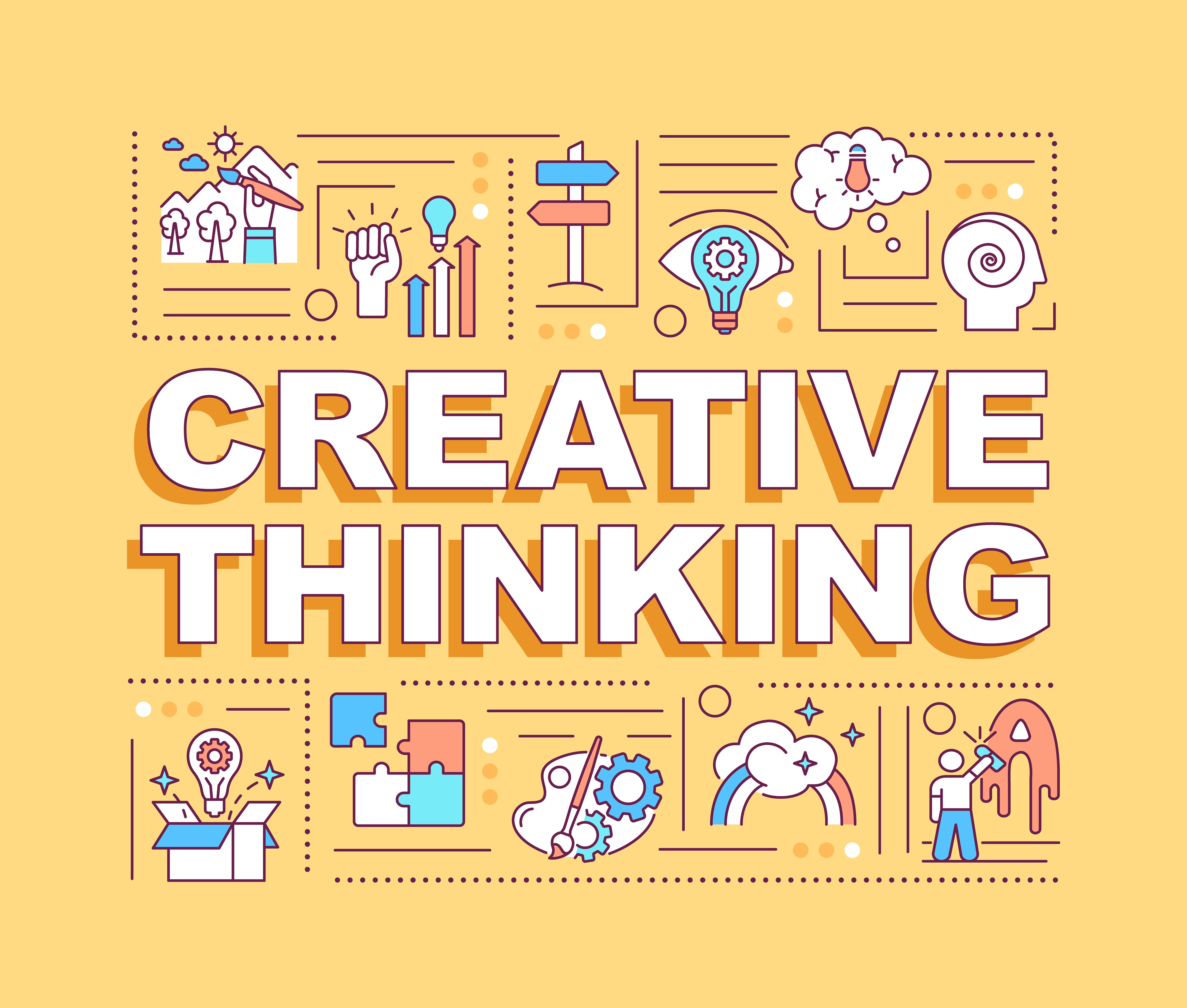 Creative thinking word concepts banner By bsd studio | TheHungryJPEG