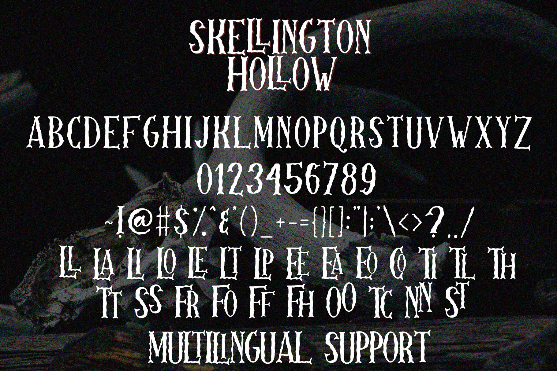 Skellington Hollow - Creepy Font By dmletter31 | TheHungryJPEG.com