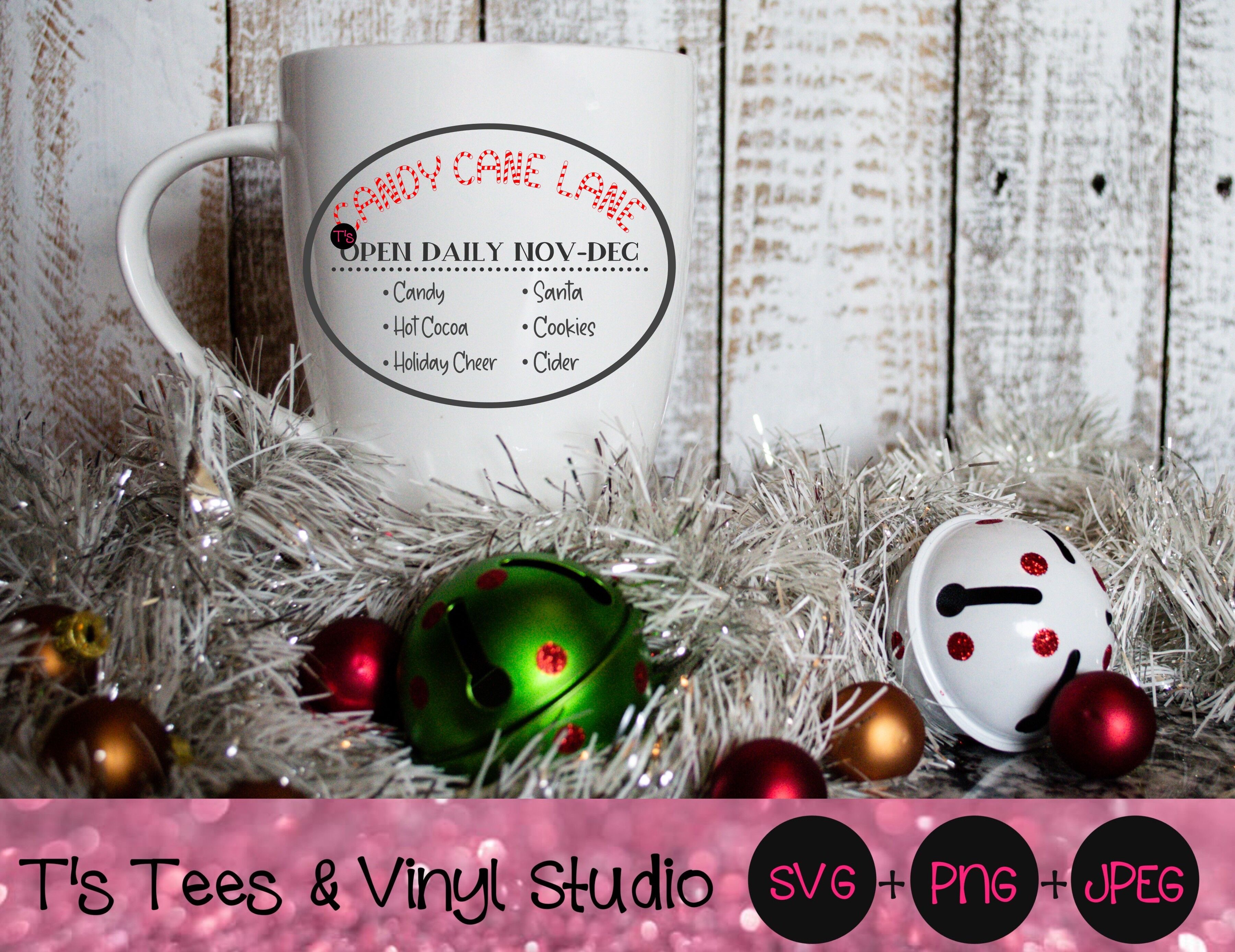 Download Christmas Sign Svg Candy Cane Lane Candy Canes Santa Hot Cocoa Ci By T S Tees Vinyl Studio Thehungryjpeg Com