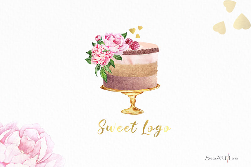 Watercolor Cake Logo Design Royalty Free SVG, Cliparts, Vectors, And Stock  Illustration. Image 172294808.