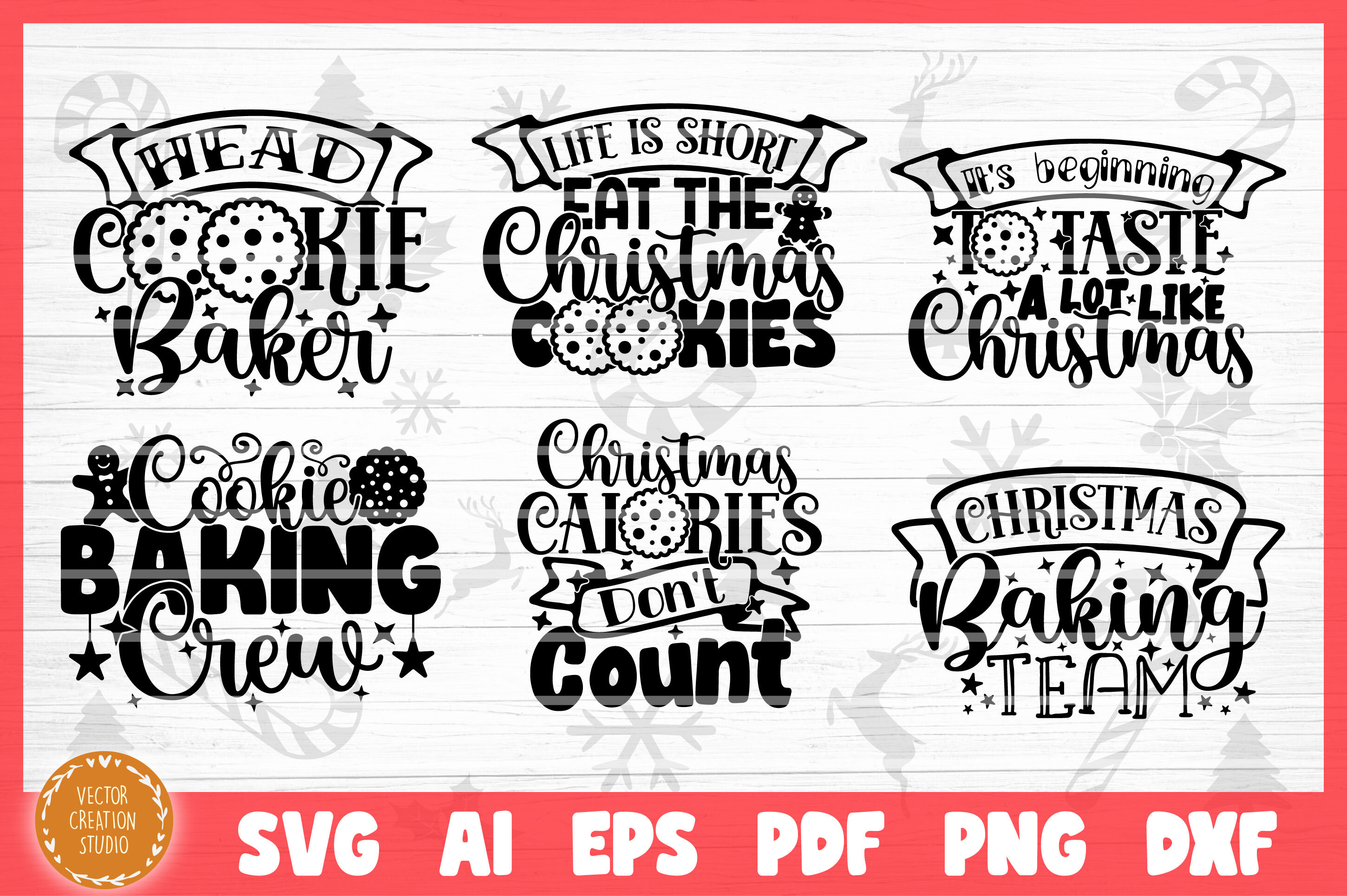 Christmas Baking SVG Bundle Cut File By VectorCreationStudio