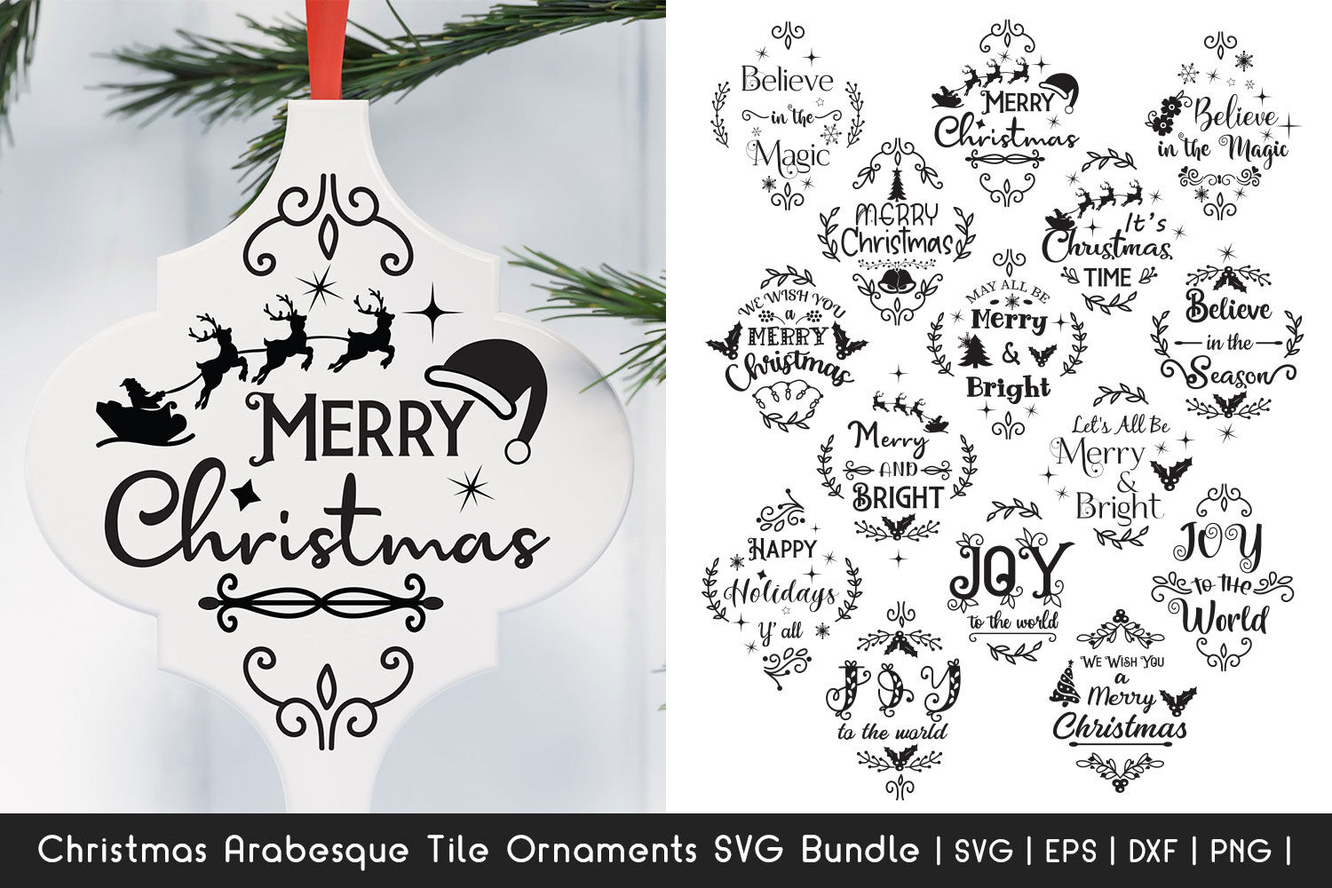 Christmas SVG Bundle - Arabesque Tile Ornaments SVG Bundle By Dasagani