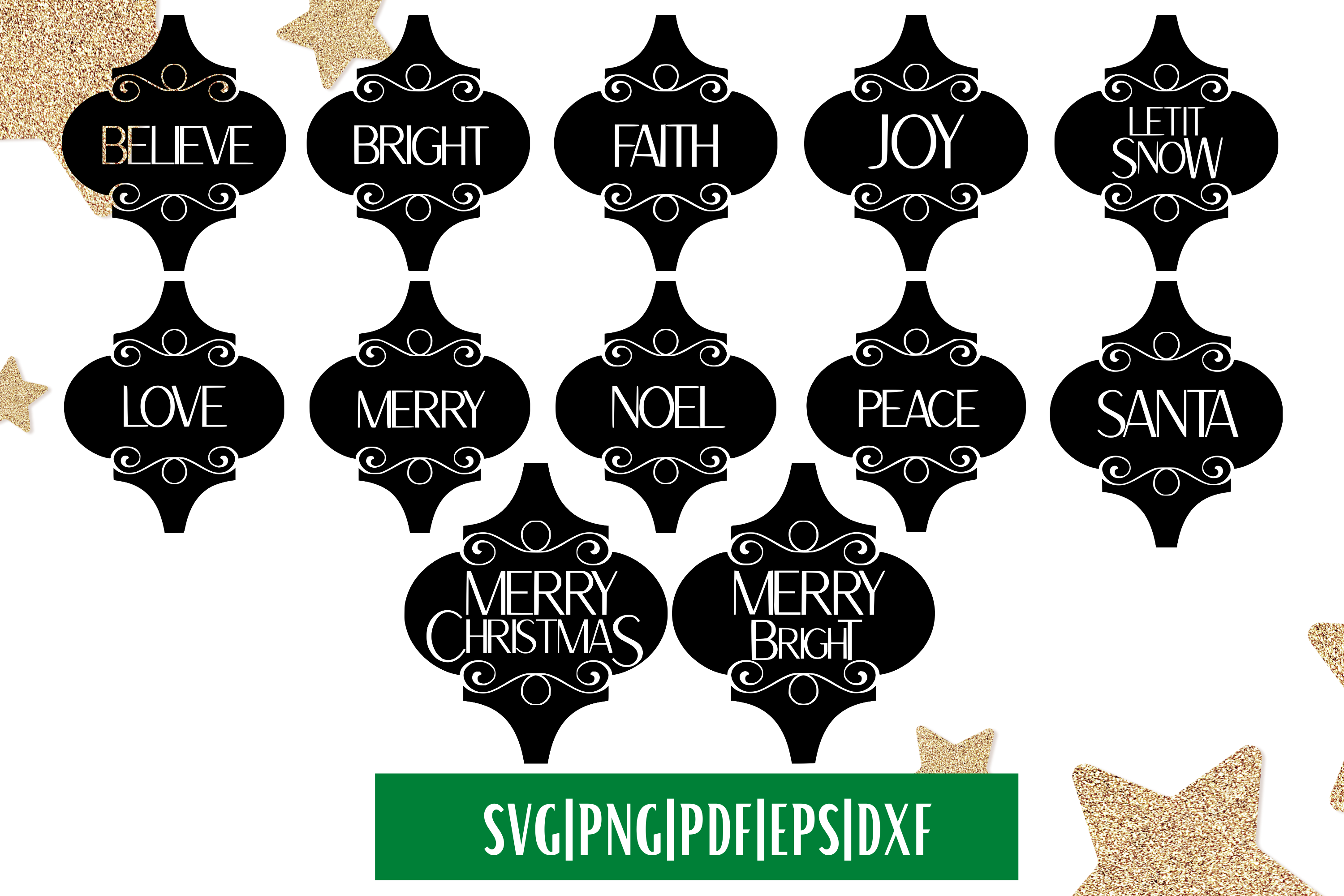 Arabesque Christmas Ornament SVG Bundle By MockupVenue | TheHungryJPEG.com