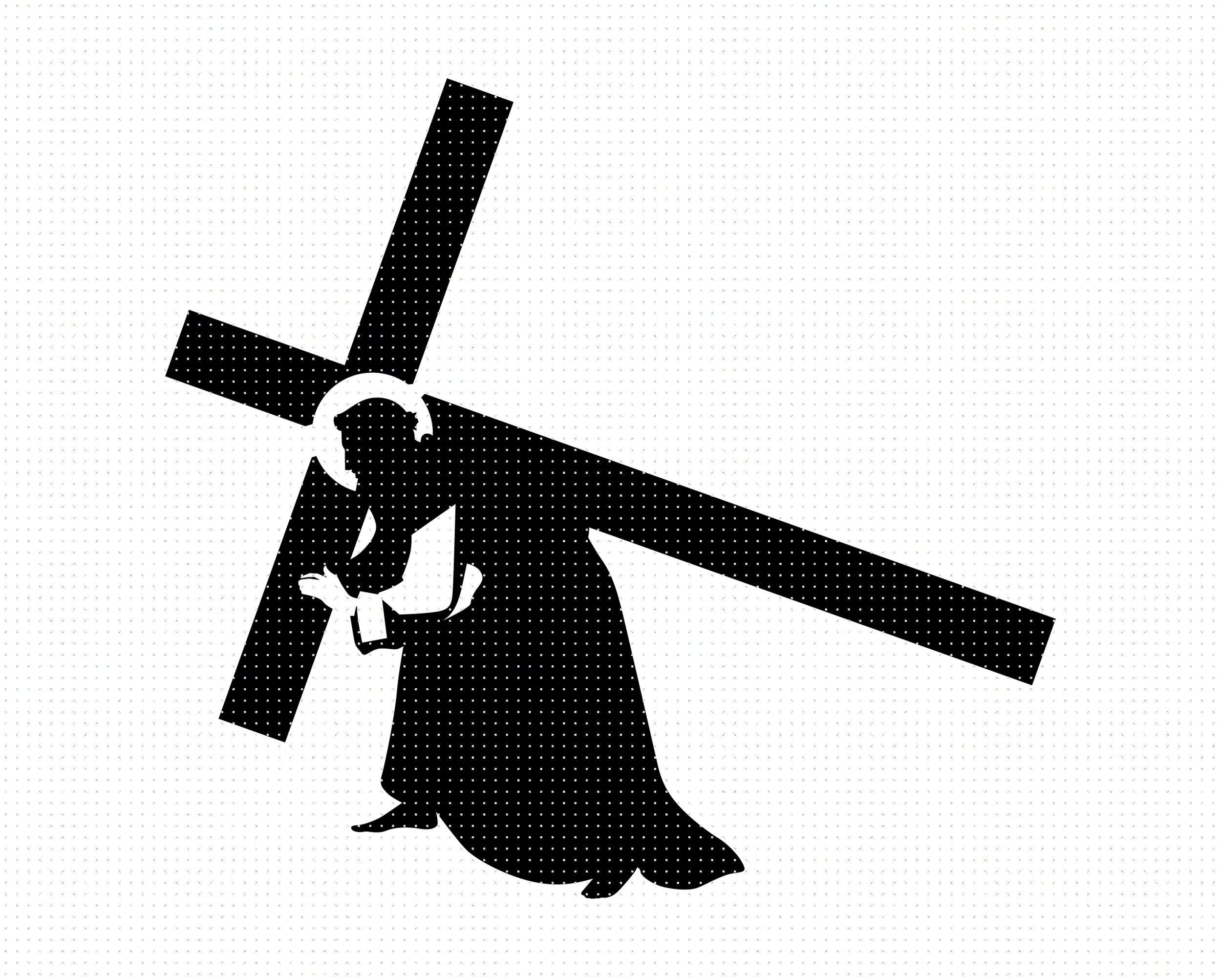 Download Jesus Christ Carrying The Cross Svg Png Dxf Clipart Eps Vector By Crafteroks Thehungryjpeg Com