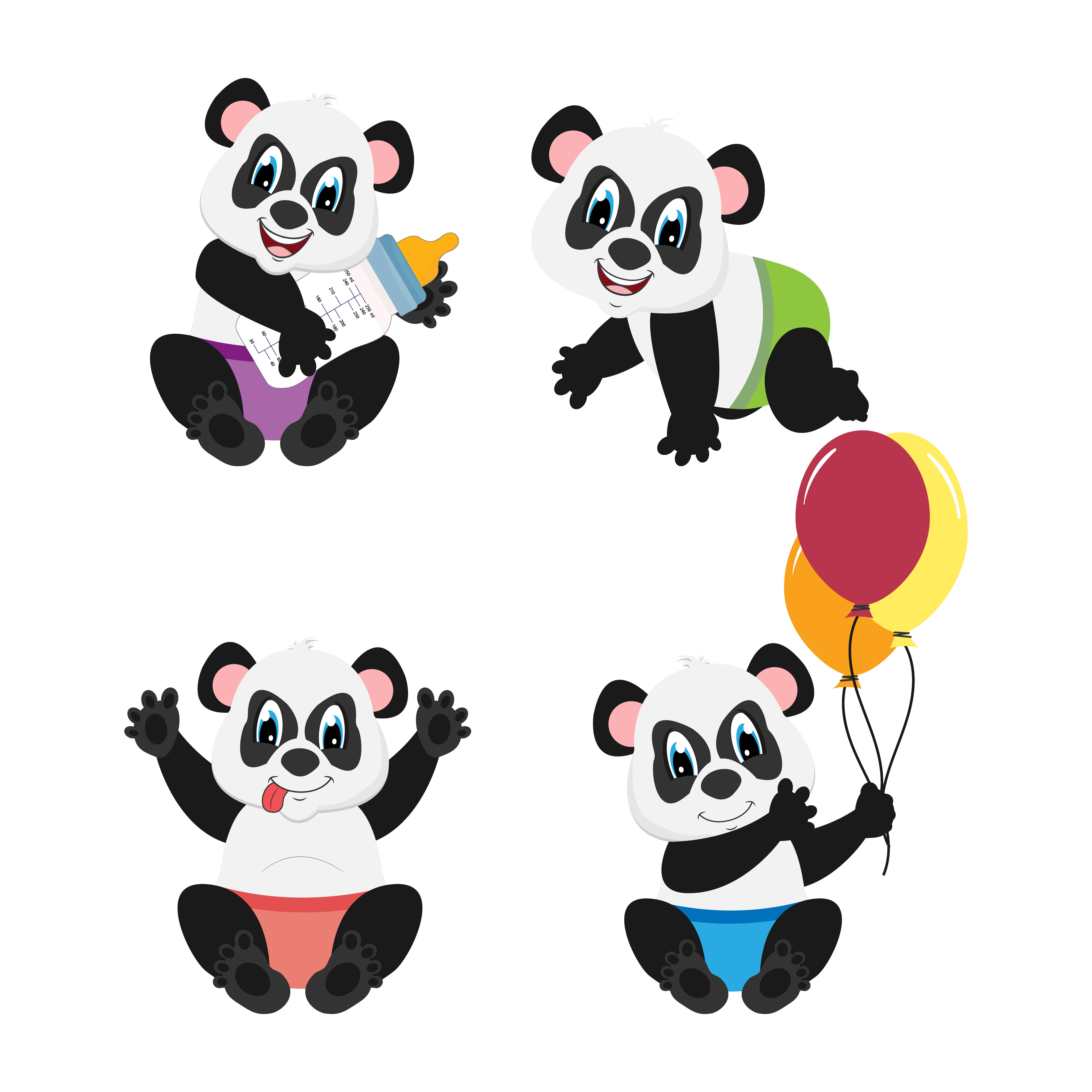 Baby Panda Animal Cartoon By Curutdesign Thehungryjpeg Com