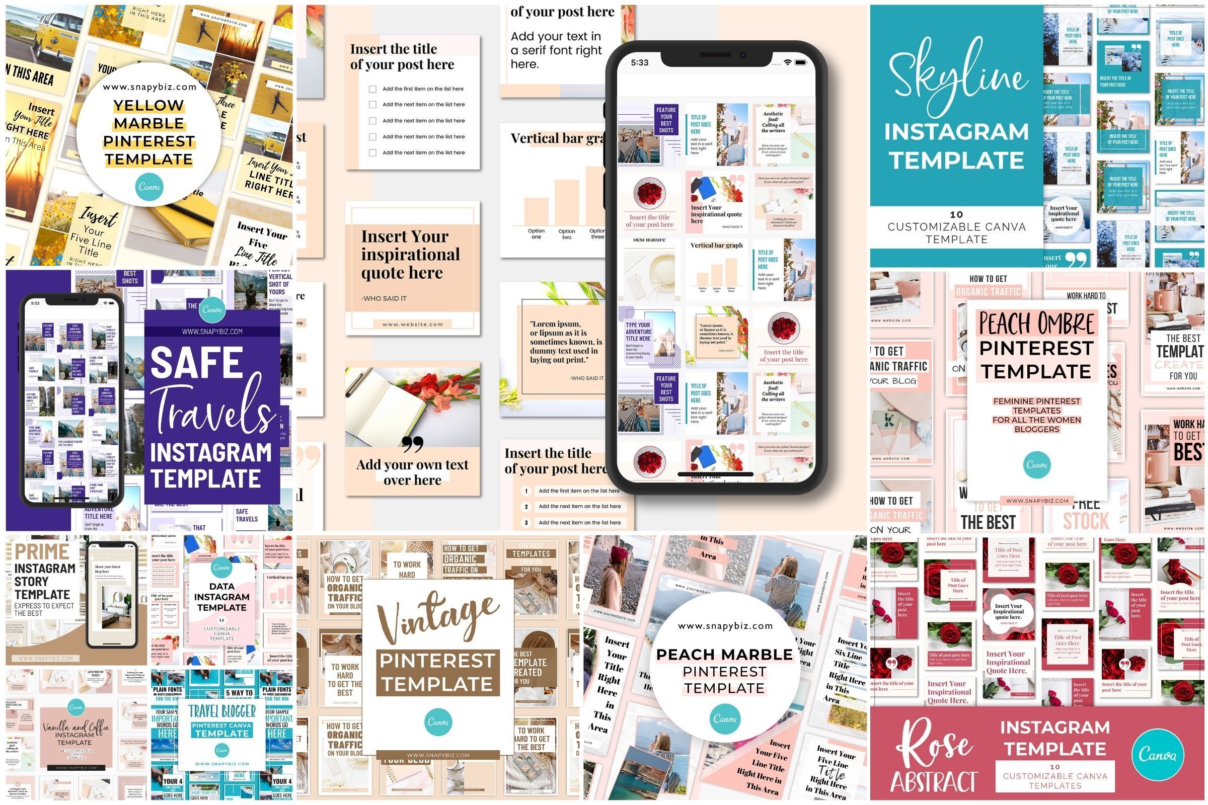 Elegant Canva Social Media Template Bundle By SnapyBiz TheHungryJPEG