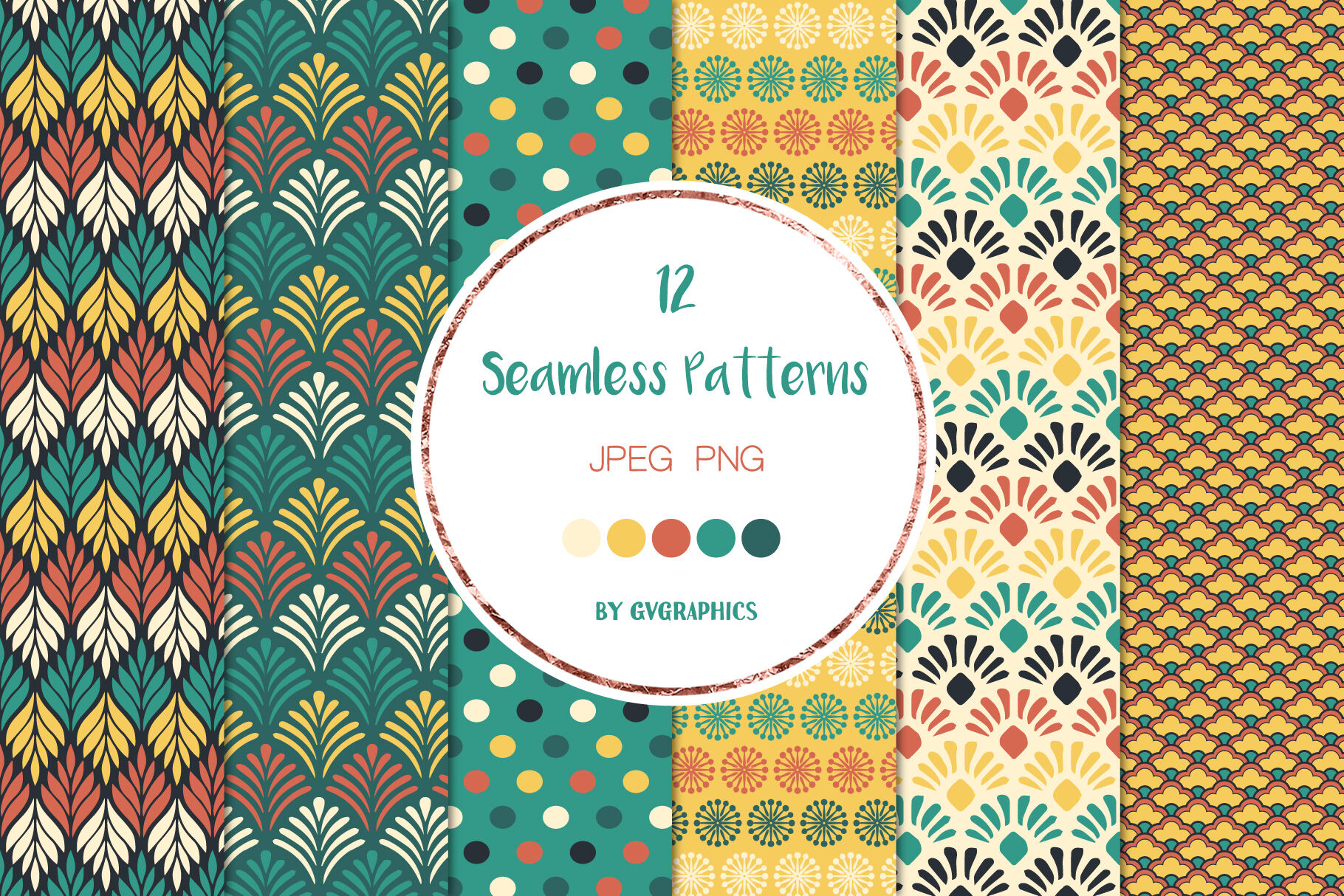 Download 12 Classic Abstract Seamless Patterns By Gvgraphics Thehungryjpeg Com