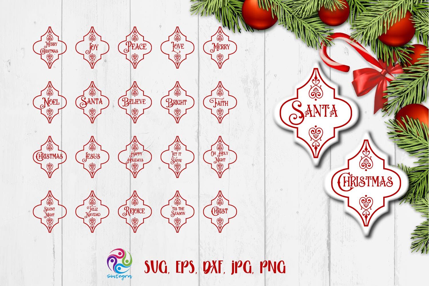 Download Christmas Arabesque Ornament Tile Bundle Svg By Sintegra ...