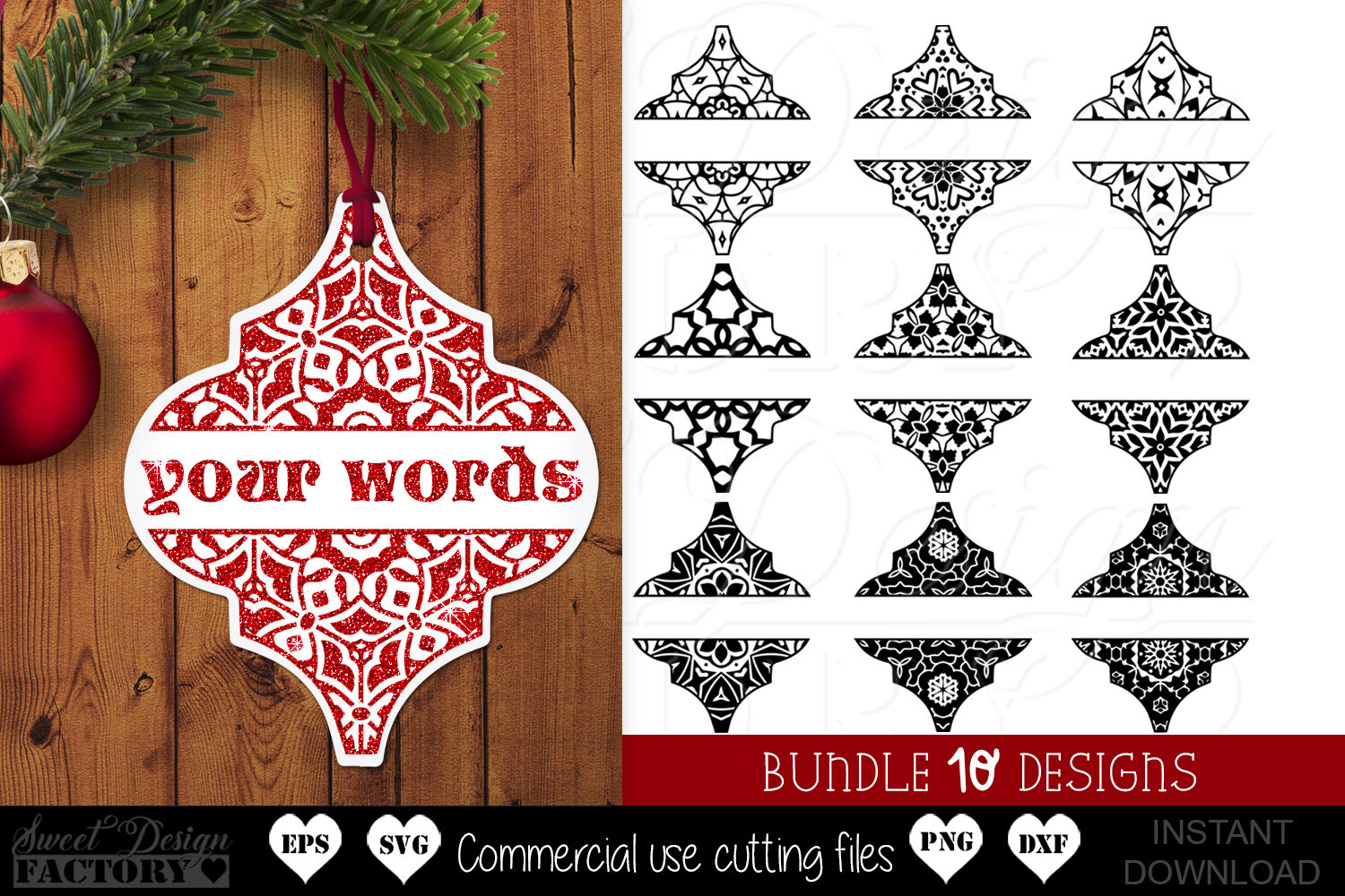 Download Tile Christmas Ornament SVG Bundle, arabesque SVG By ...