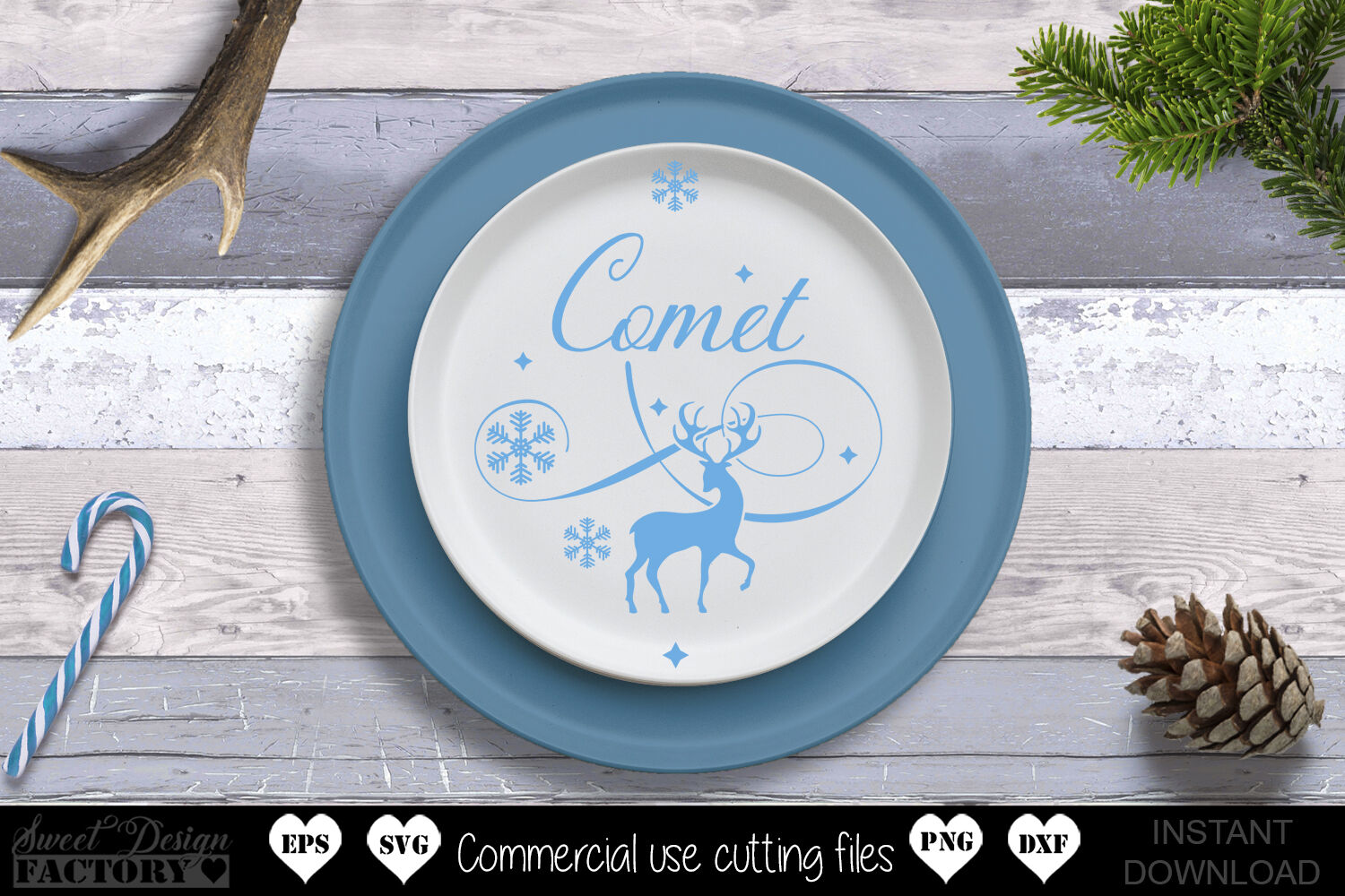 Tile Christmas Ornament SVG Bundle, Reindeer names svg By