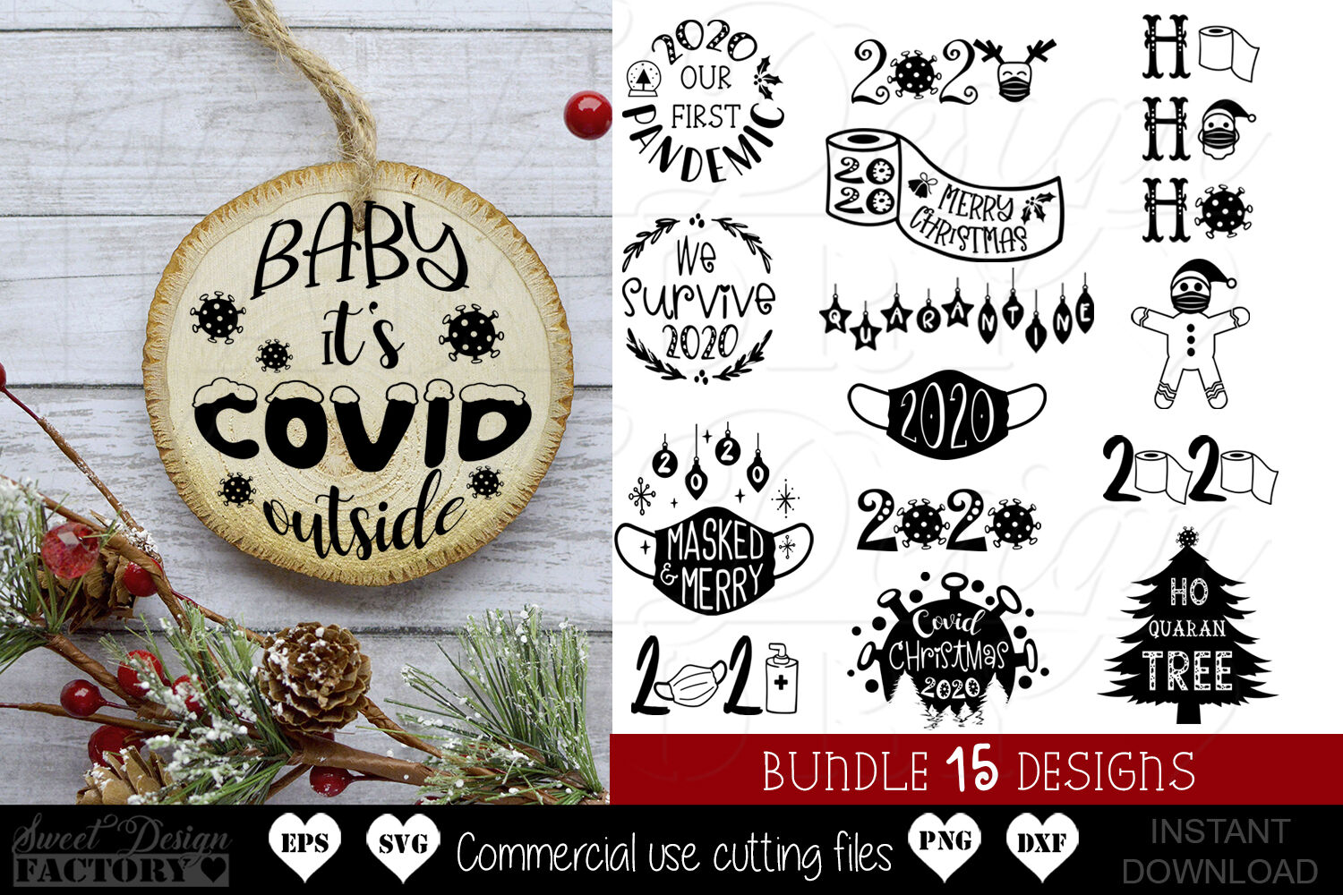 Download Christmas Quarantine Svg By Sweetdesignfactory Thehungryjpeg Com 3D SVG Files Ideas | SVG, Paper Crafts, SVG File