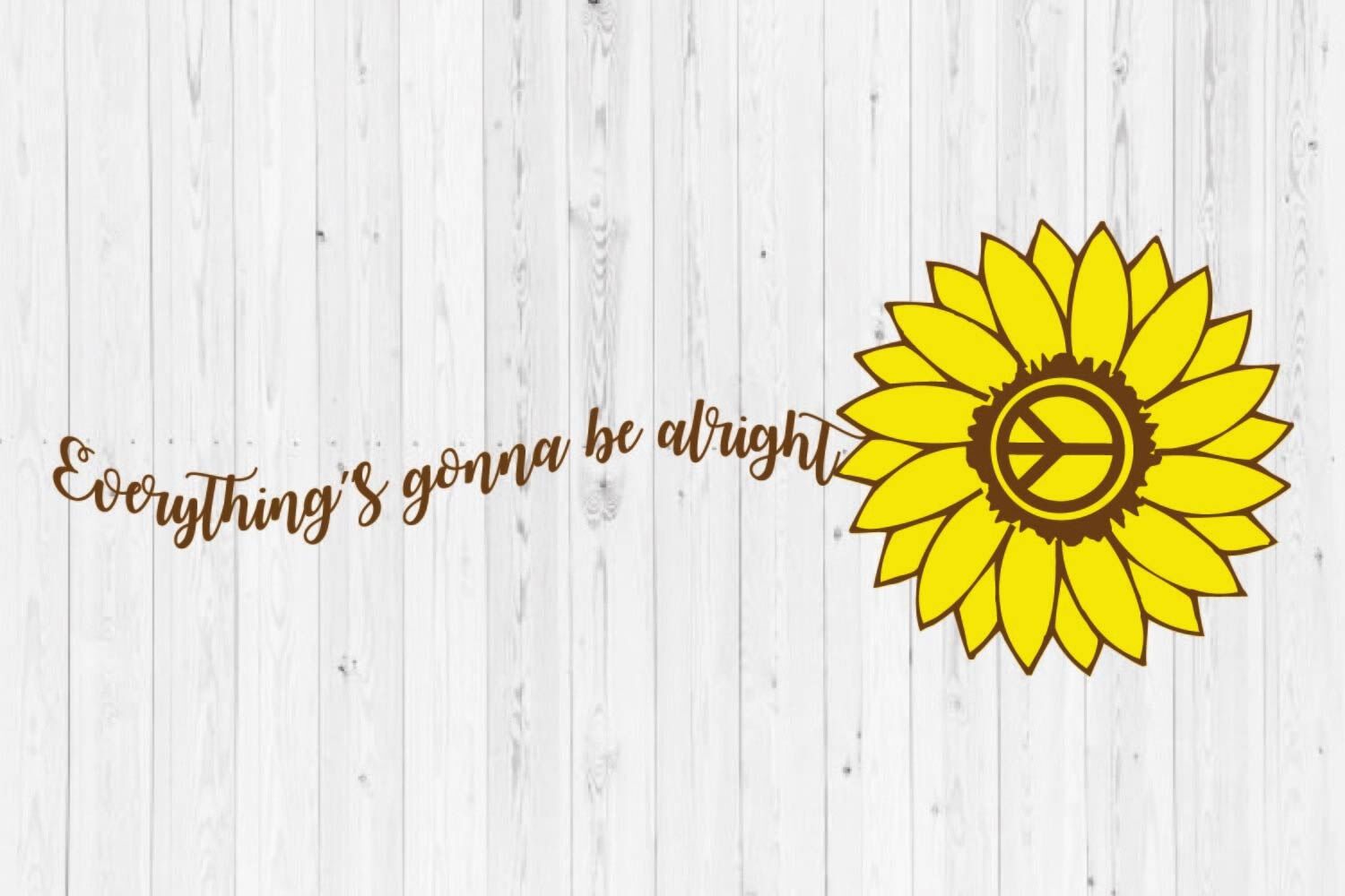 sunflower svg,sunflower peace svg, sunflower peace sign svg By Paper