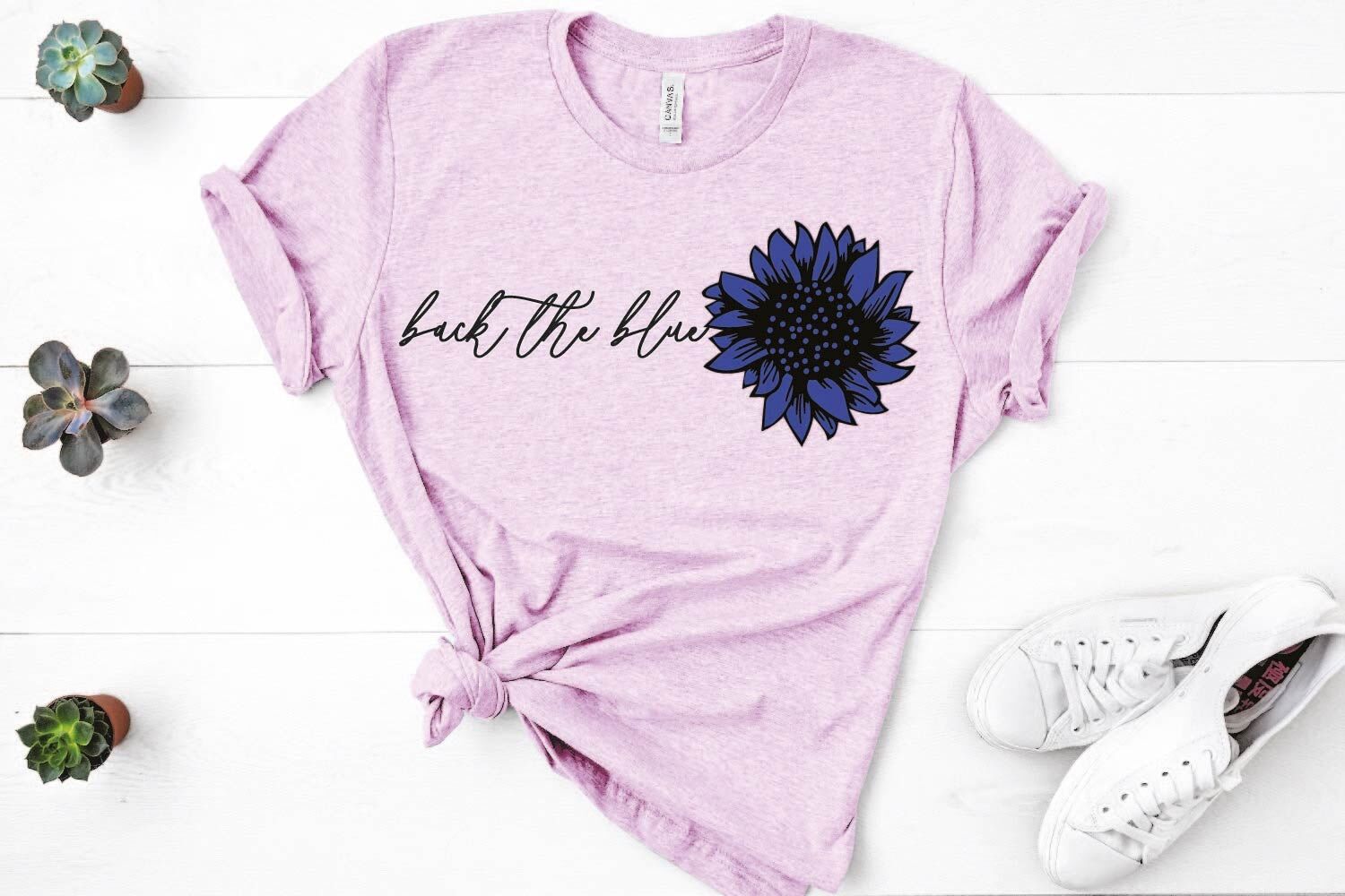 back the blue sunflower shirt svg, sunflower svg By Paper Switch