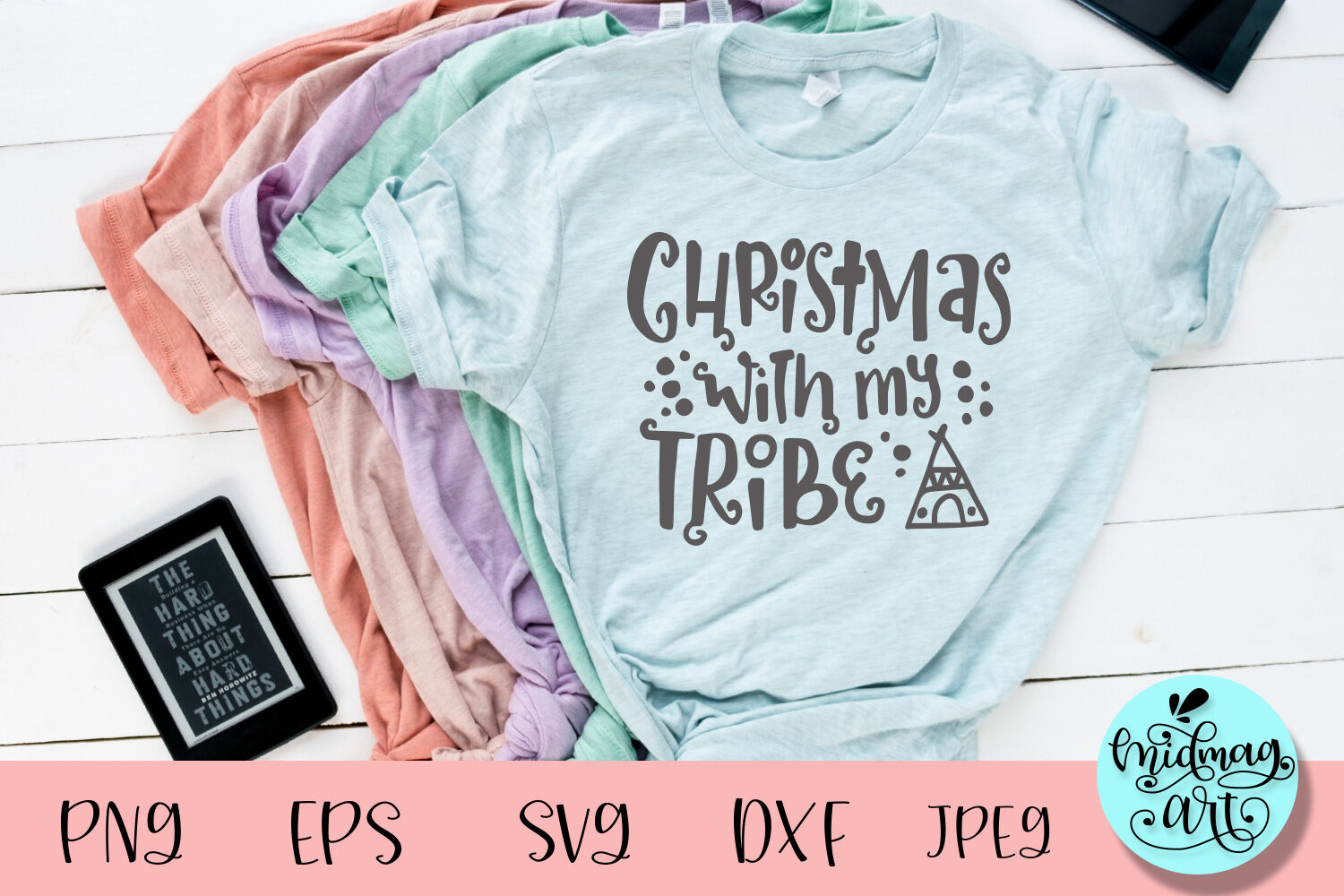 Christmas with my tribe svg, christmas svg By Midmagart | TheHungryJPEG