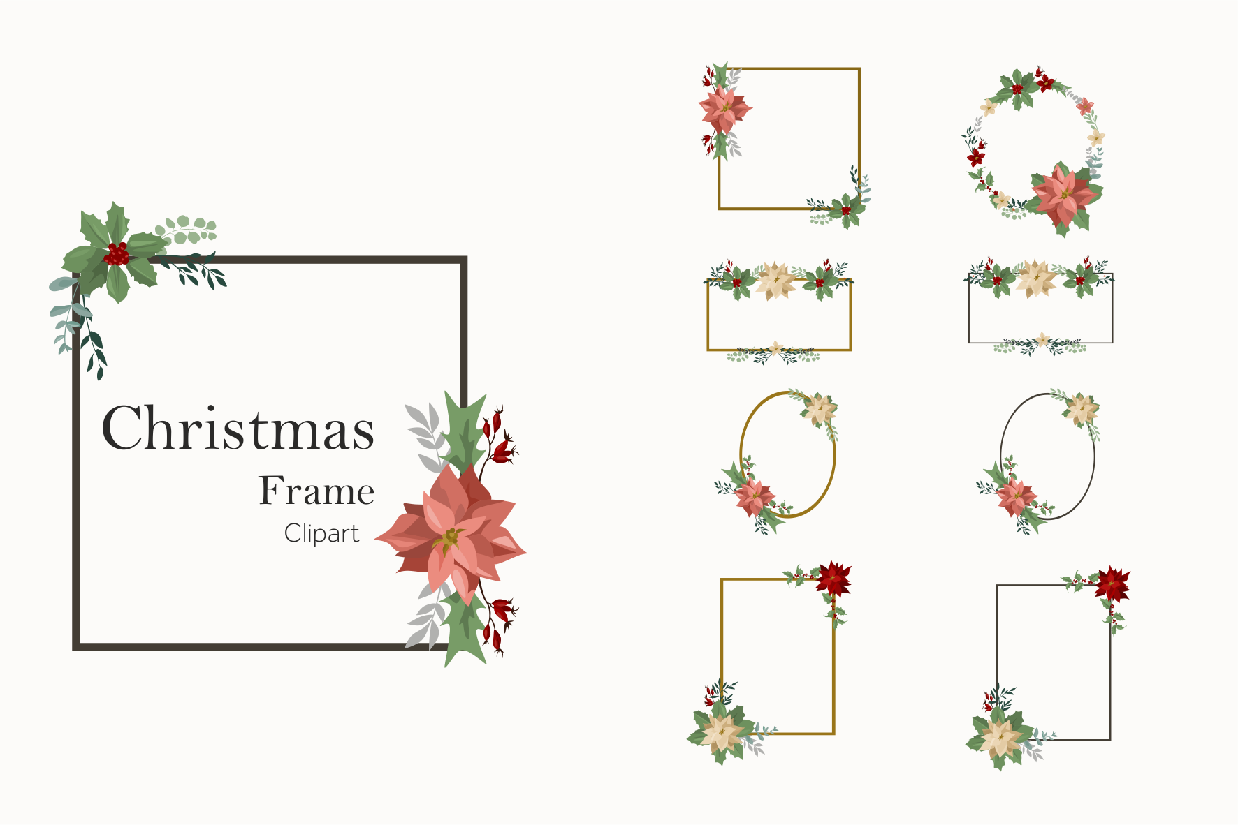 Download New Year S Clipart Frames For Christmas Vector Svg Clipart Winter Fl By Yanamides Thehungryjpeg Com