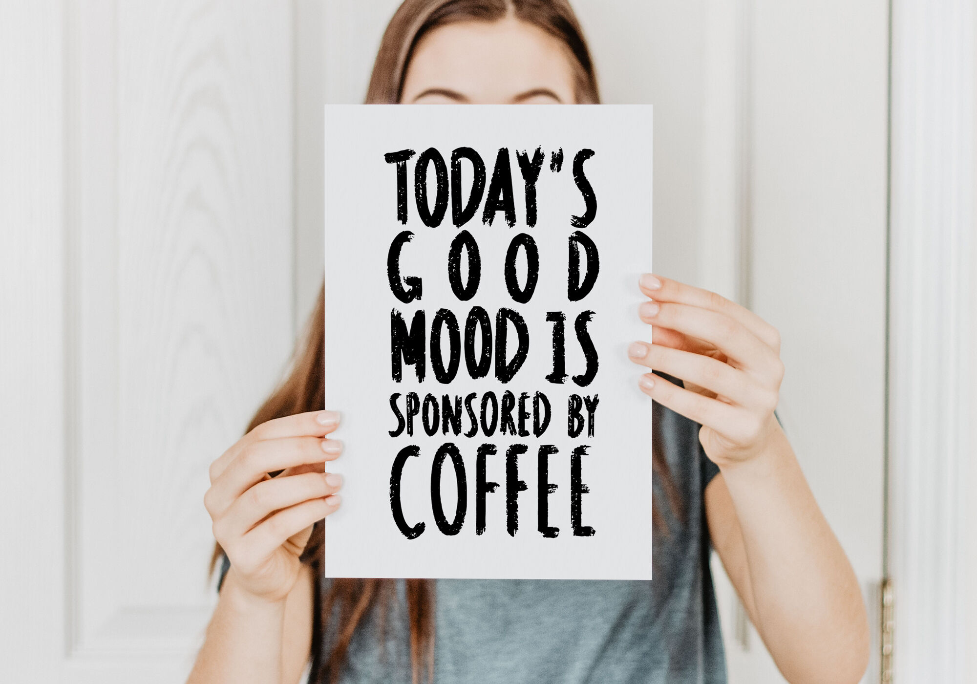 Coffee quotes, funny printable coffee, Today's Good Mood Is Sponsored By  RED DOTS HOUSE | TheHungryJPEG