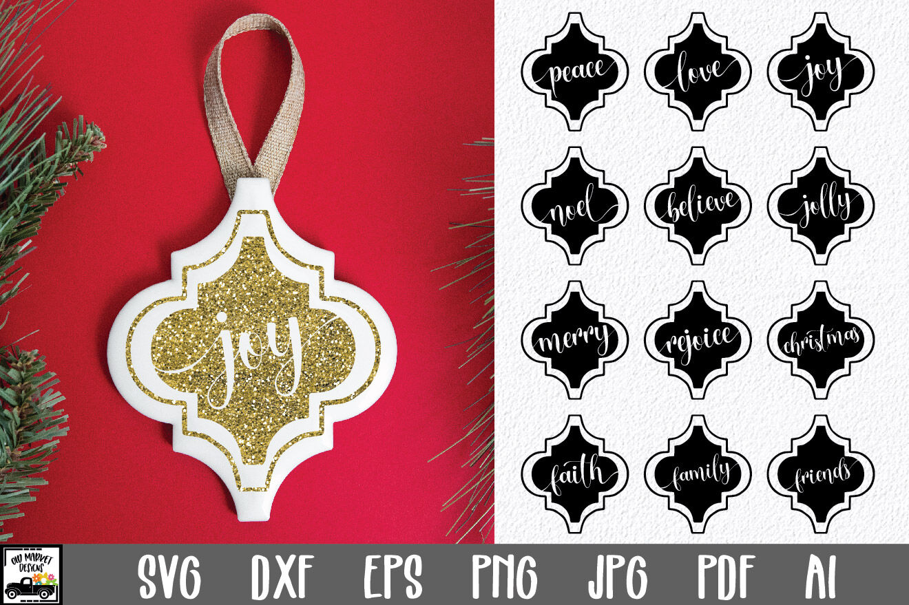 Christmas Ornament Bundle - Arabesque Tile Ornaments SVG File By