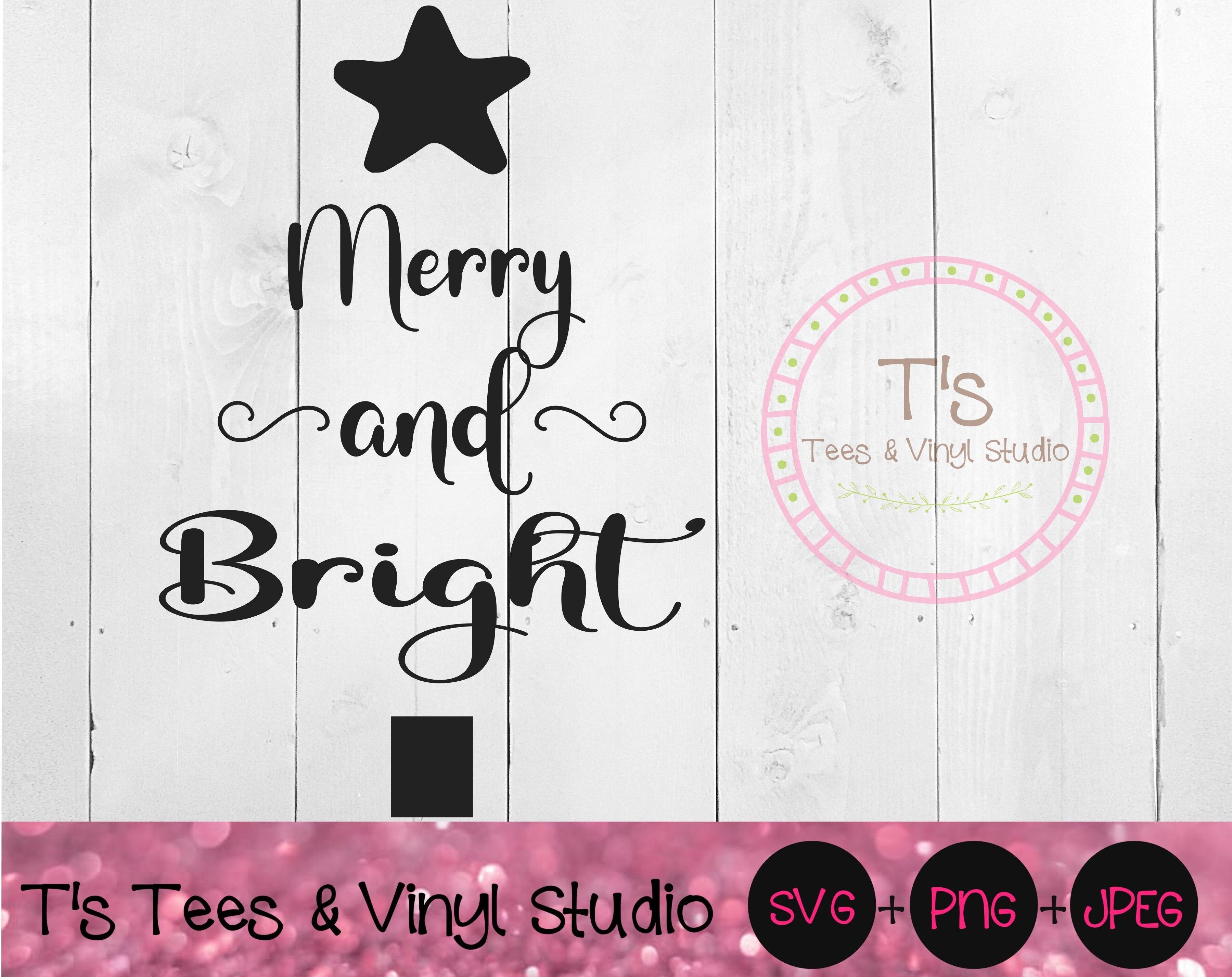 Download Merry And Bright Svg Merry Christmas Christmas Tree Winter Blessing By T S Tees Vinyl Studio Thehungryjpeg Com