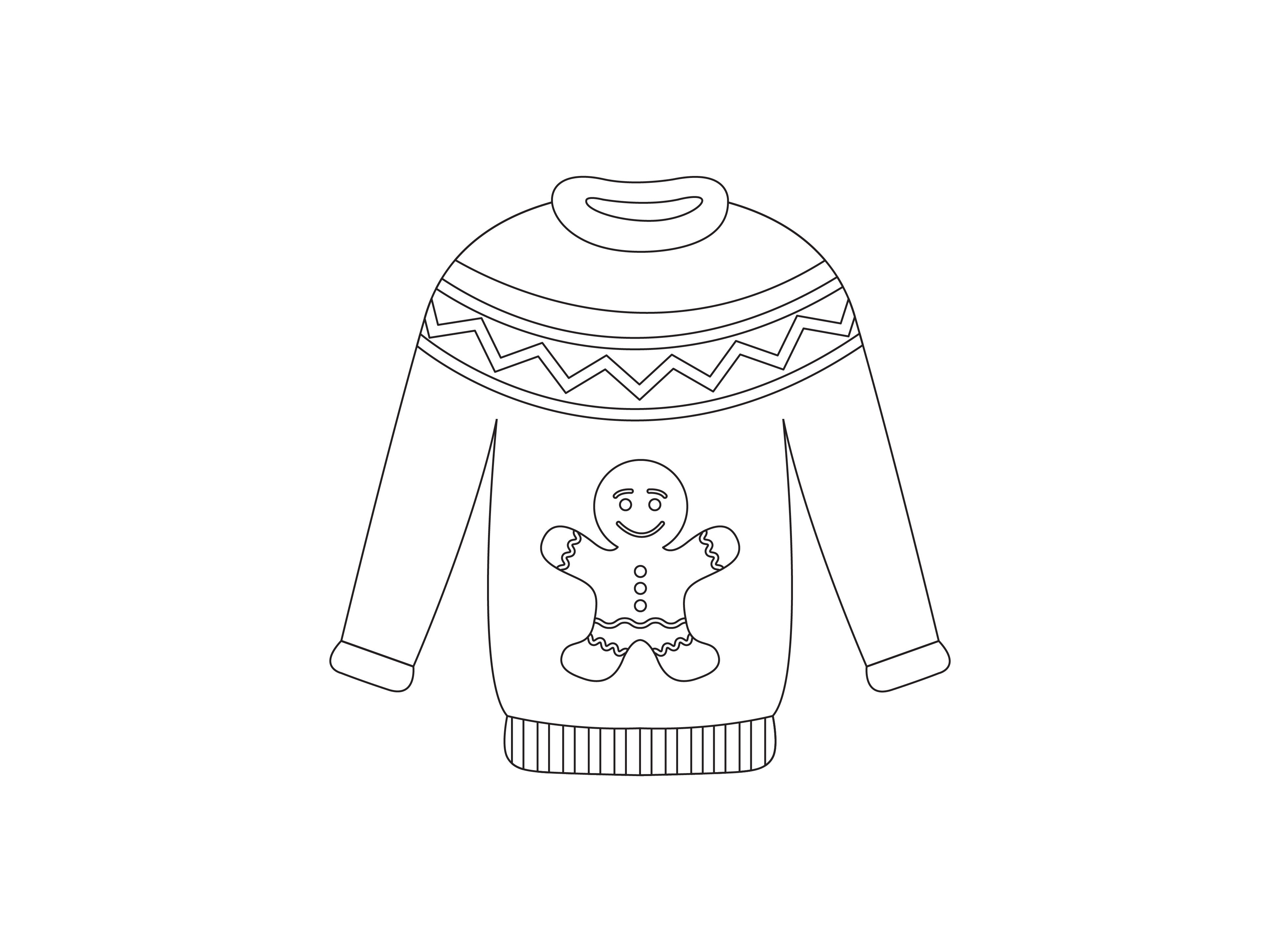 Christmas Sweater Outline Template